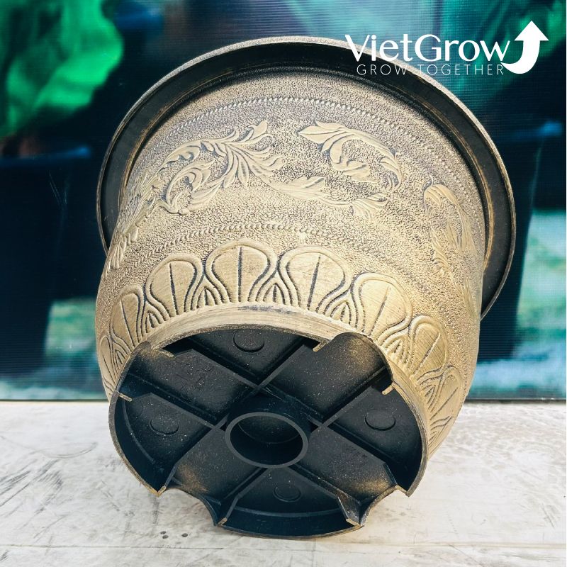 Chậu Nhựa Giả Đồng Hoa Văn Cổ Điển, Đường kính 51cm