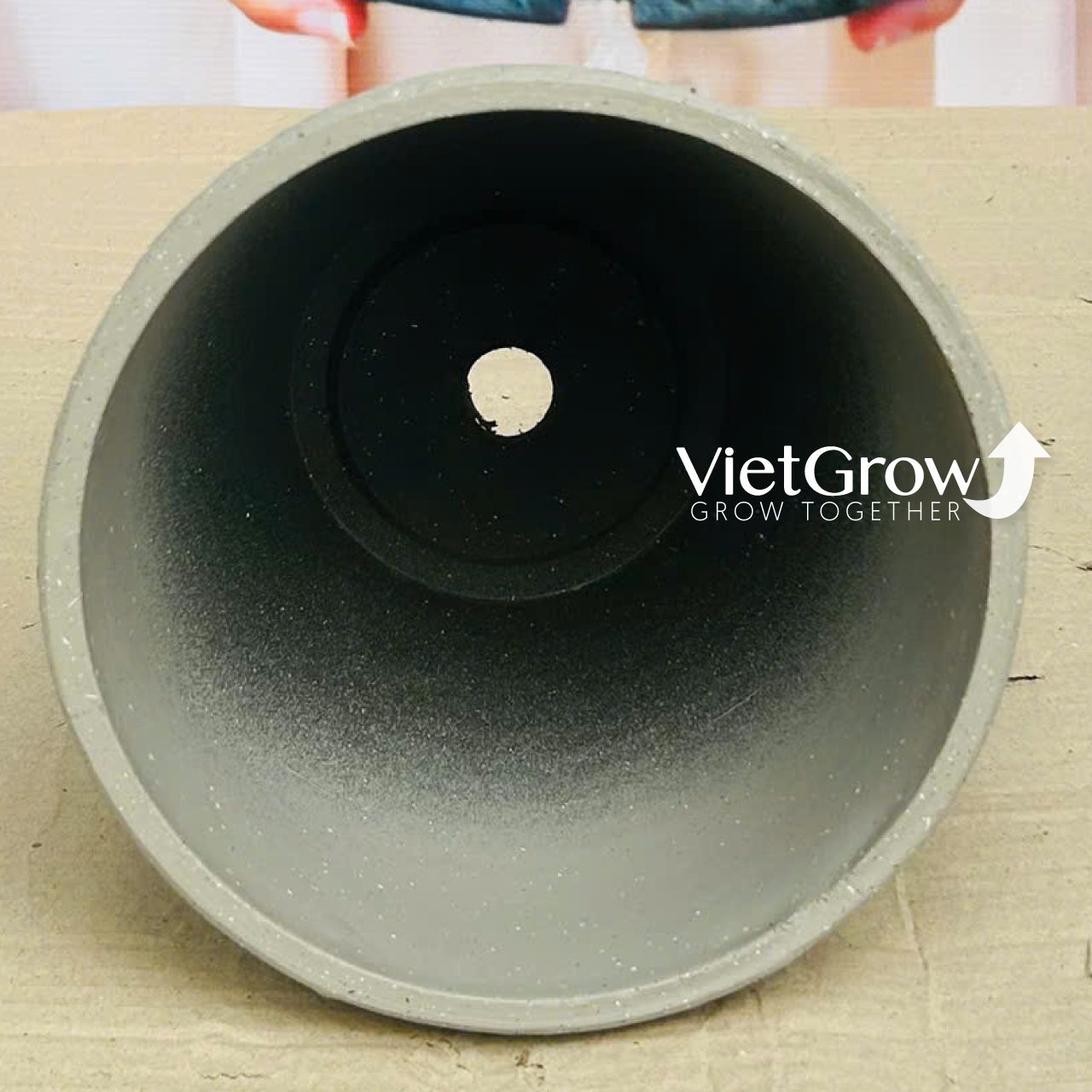 Chậu giả đá màu xám đường kính 22cm - FLORAL DX1