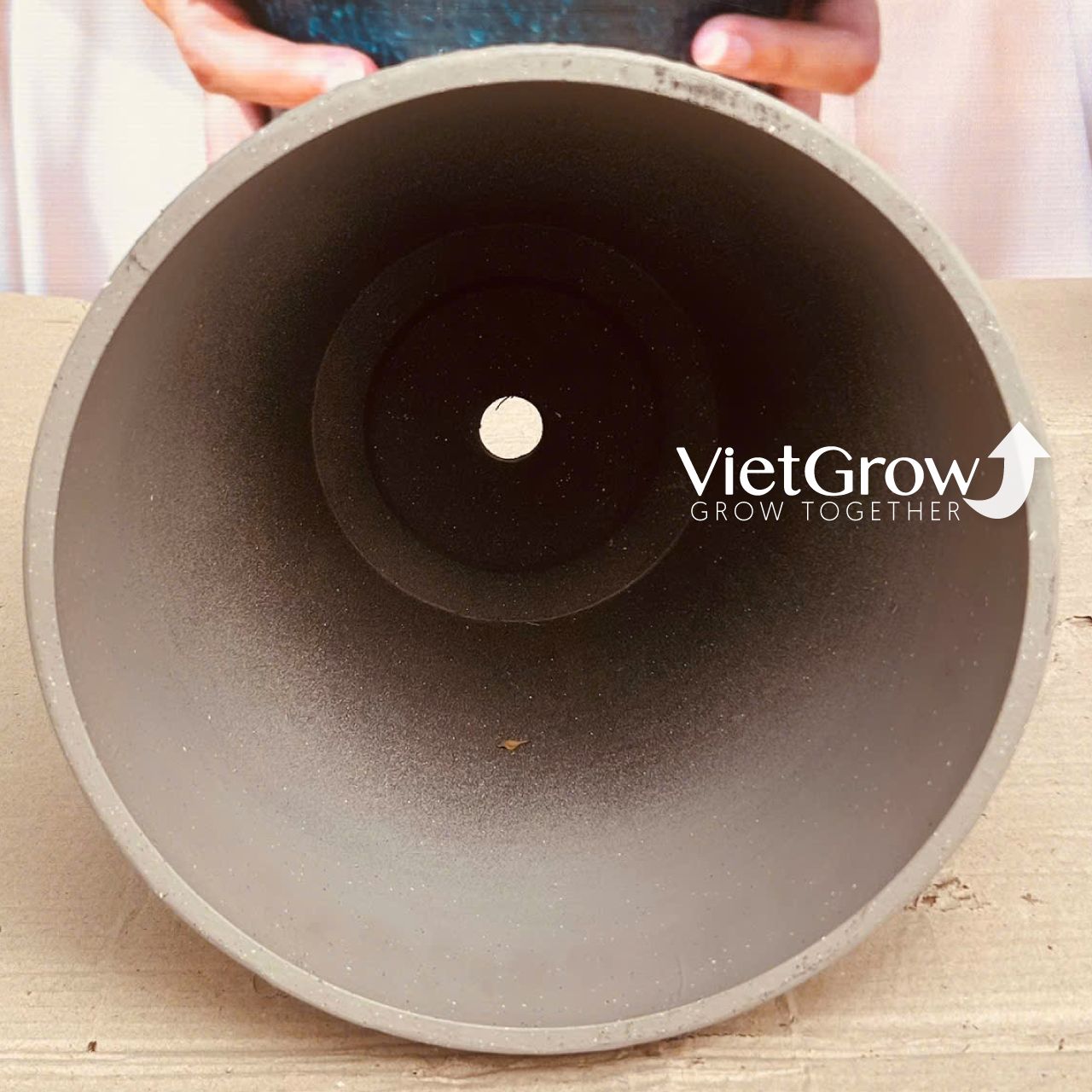 Chậu giả đá màu xám đường kính 27cm - FLORAL DX2