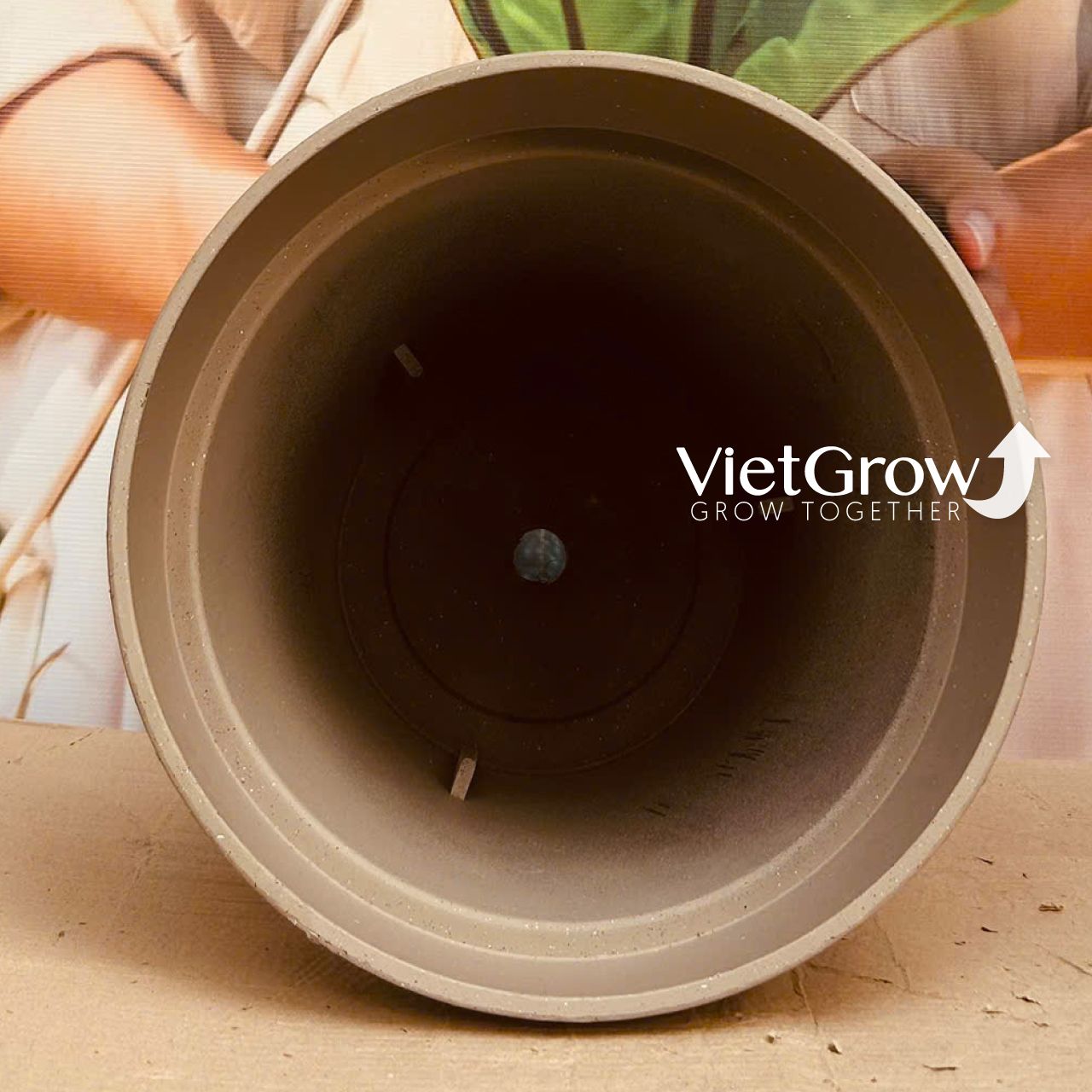 Chậu giả đá màu xám đường kính 50cm - FLORAL GP3