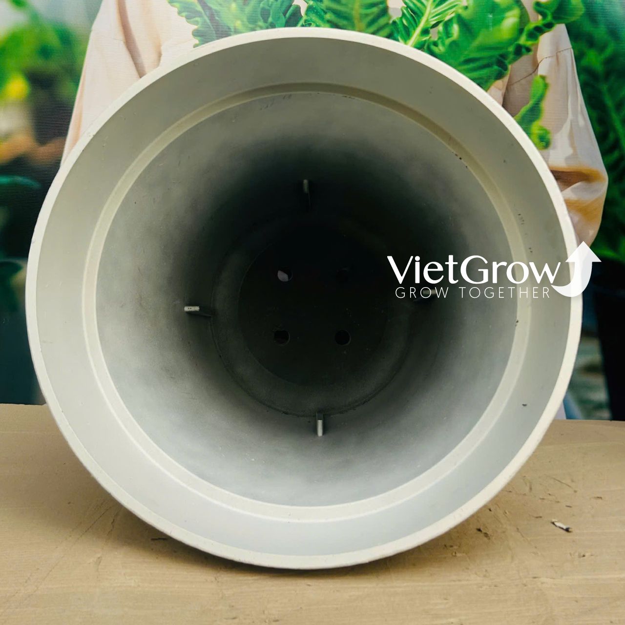 Chậu giả đá màu trắng đường kính 70cm - FLORAL GP5