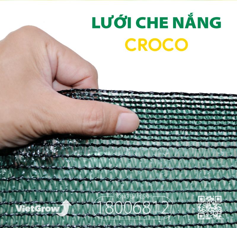  Lưới Che nắng CROCO - Cuộn Xanh đen 