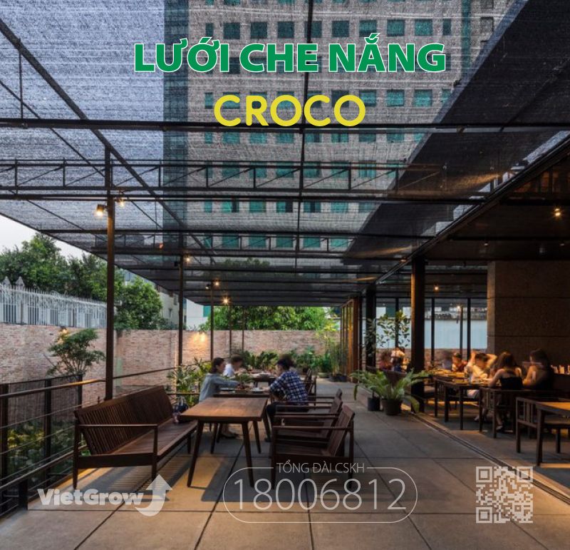  Lưới Che nắng CROCO - Cuộn Xanh đen 