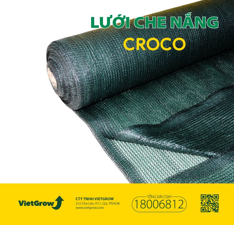  Lưới Che nắng CROCO - Cuộn Xanh đen 