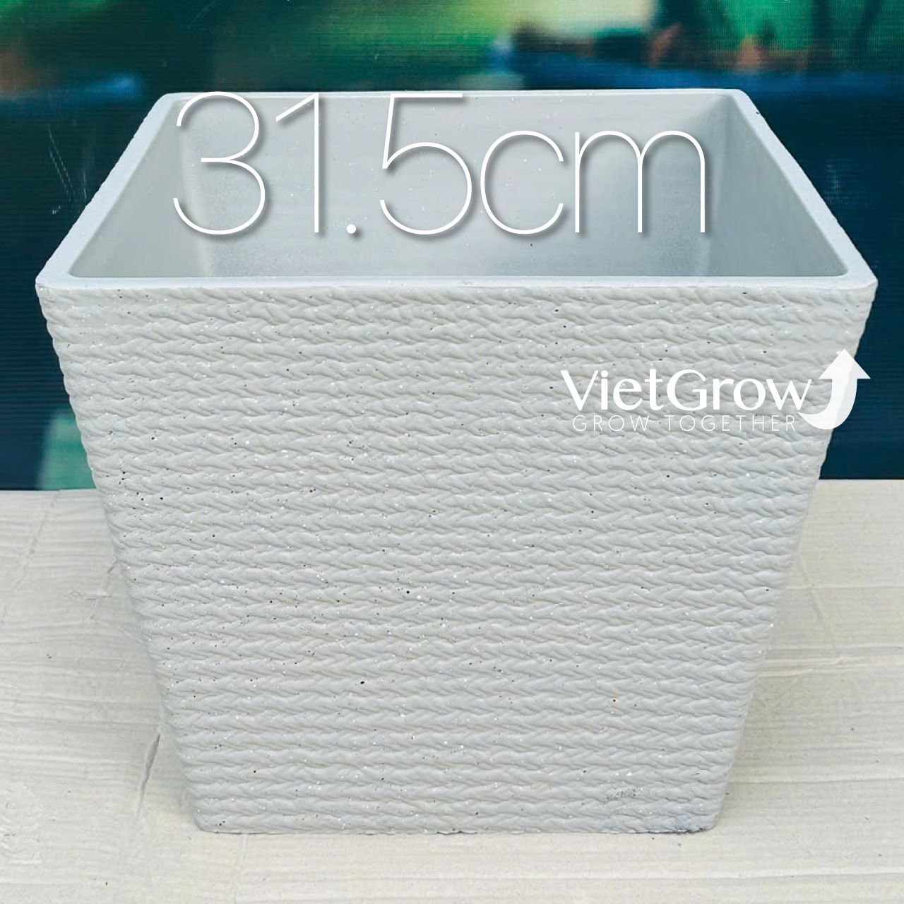 Chậu giả đá màu xám đường kính 31.5cm - FLORAL ZF2