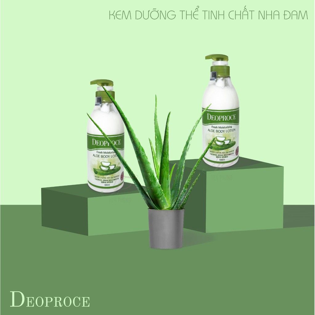 KEM DƯỠNG THỂ TINH CHẤT NHA ĐAM DEOPROCE ALOE FRESH MOISTURIZING ALOE BODY LOTION 500ML