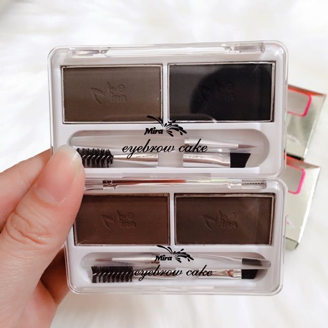 Bột kẻ mày 2 ngăn Mira Eyebrow Cake Hàn Quốc 7g-No.01 (Đen/Nâu)