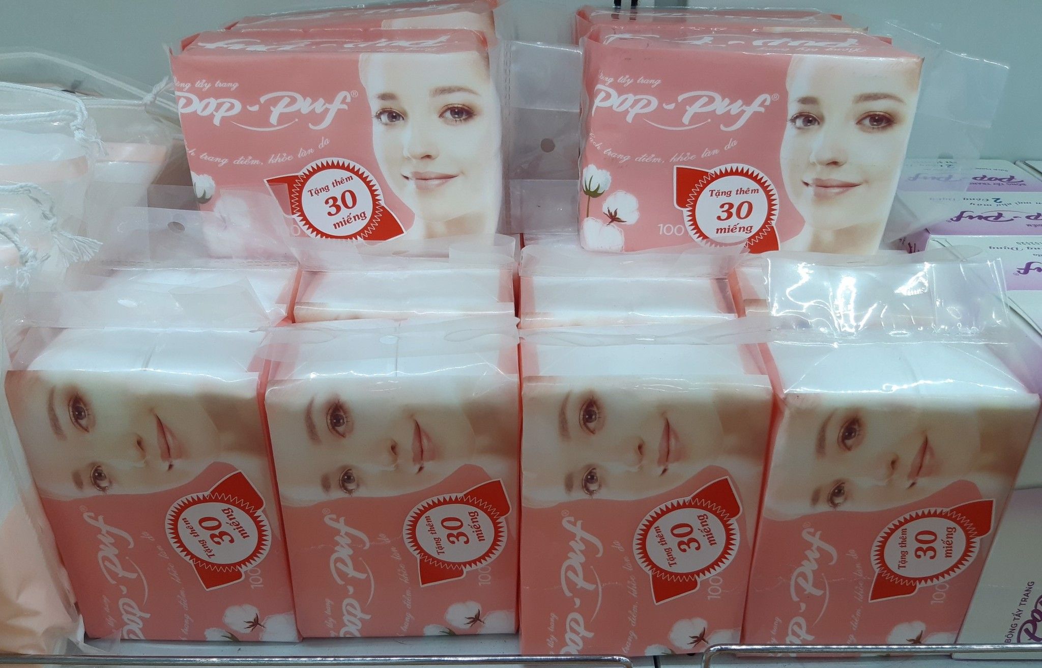 Bông tẩy trang Pop-Puf Cotton Pads 100M