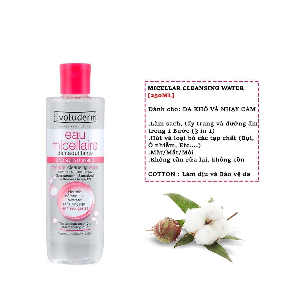 Nước tẩy trang da mẩn cảm Evoderm 250ml (MP5068)