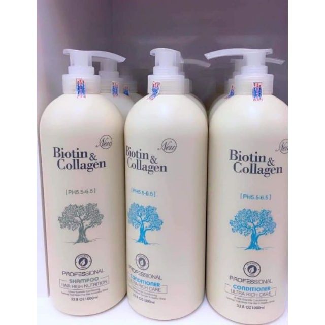 BỘ DẦU GỘI XẢ LÀM TÓC SUÔN MƯỢT PHỤC HỒI VÀ KÍCH THÍCH MỌC TÓC BIOTIN VÀ COLLAGEN (500MLx2 và 1000ML x 2)