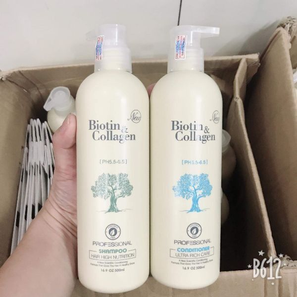 BỘ DẦU GỘI XẢ LÀM TÓC SUÔN MƯỢT PHỤC HỒI VÀ KÍCH THÍCH MỌC TÓC BIOTIN VÀ COLLAGEN (500MLx2 và 1000ML x 2)