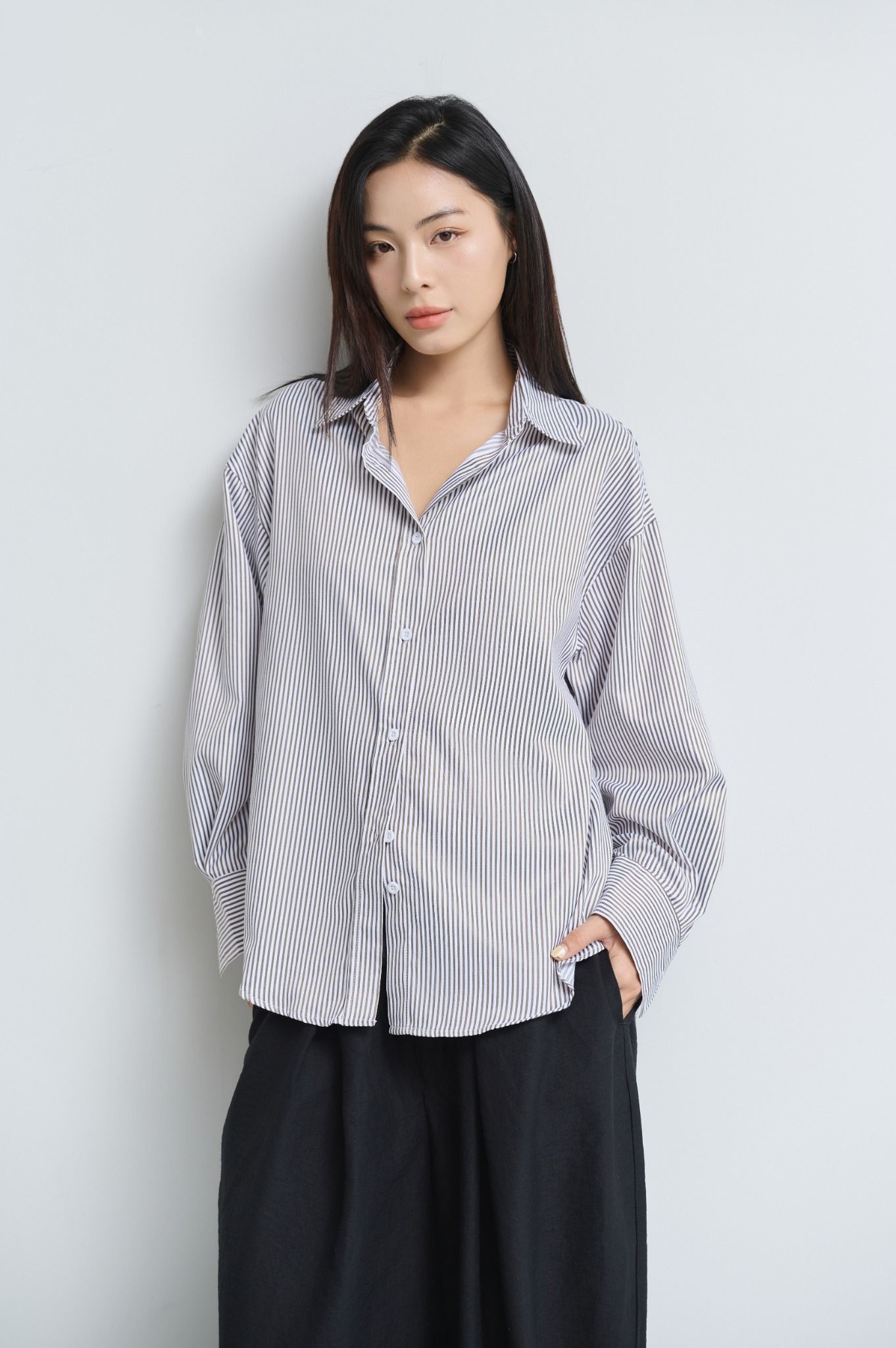 Áo Sơ Mi Sọc Oversize FAS315