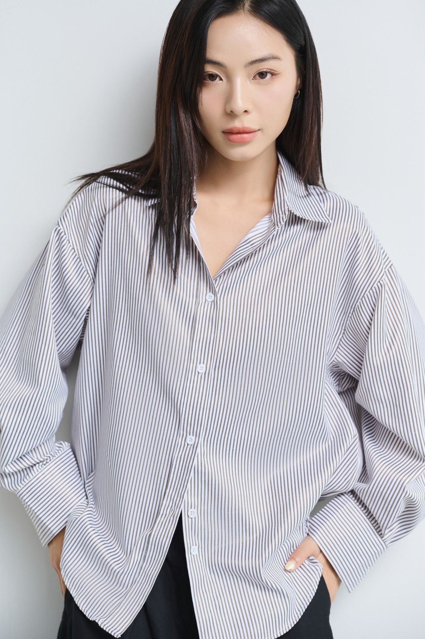 Áo Sơ Mi Sọc Oversize FAS315