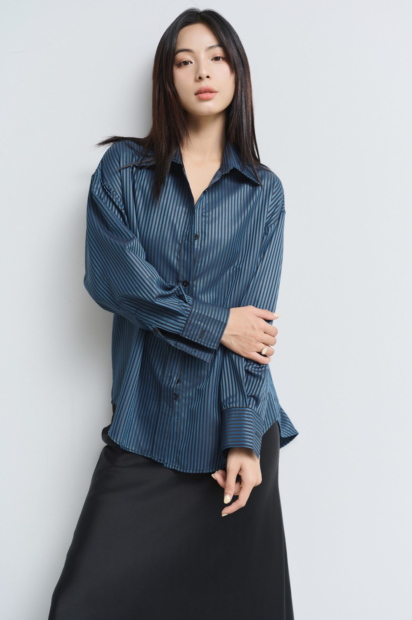 Áo Sơ Mi Sọc Oversize FAS316