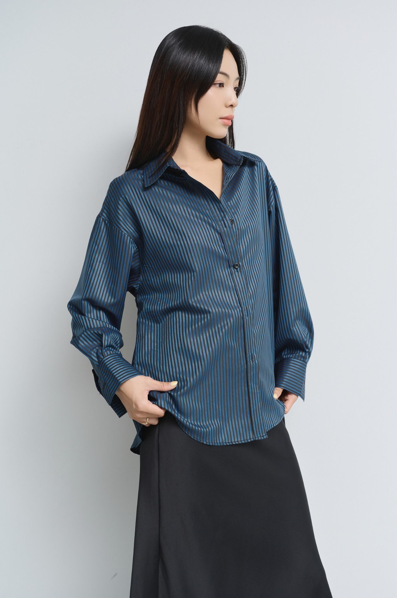 Áo Sơ Mi Sọc Oversize FAS316