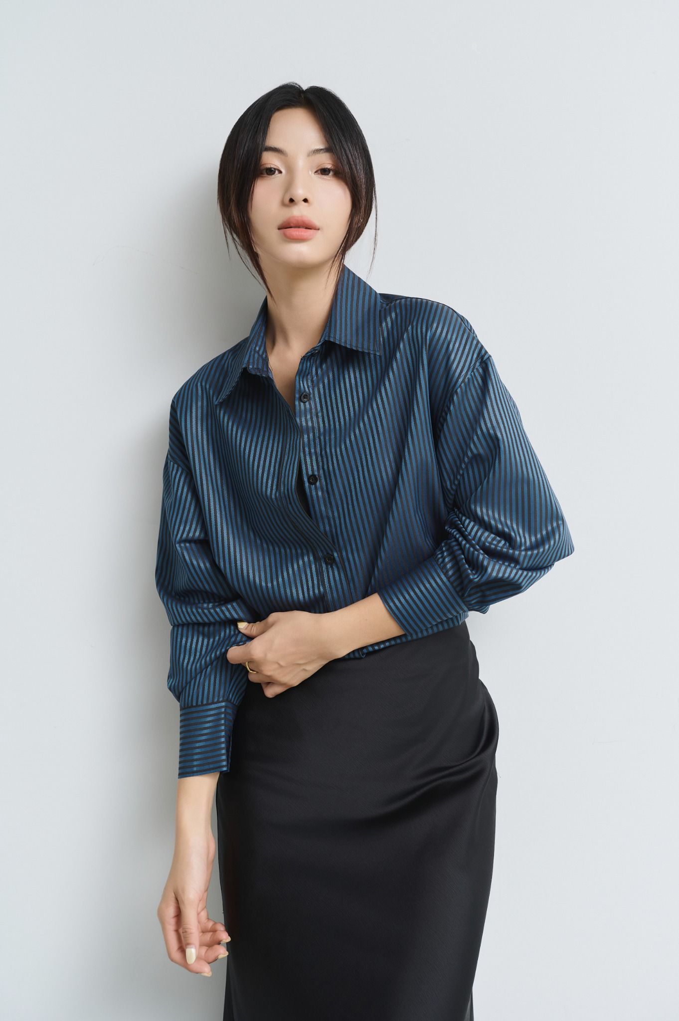 Áo Sơ Mi Sọc Oversize FAS316