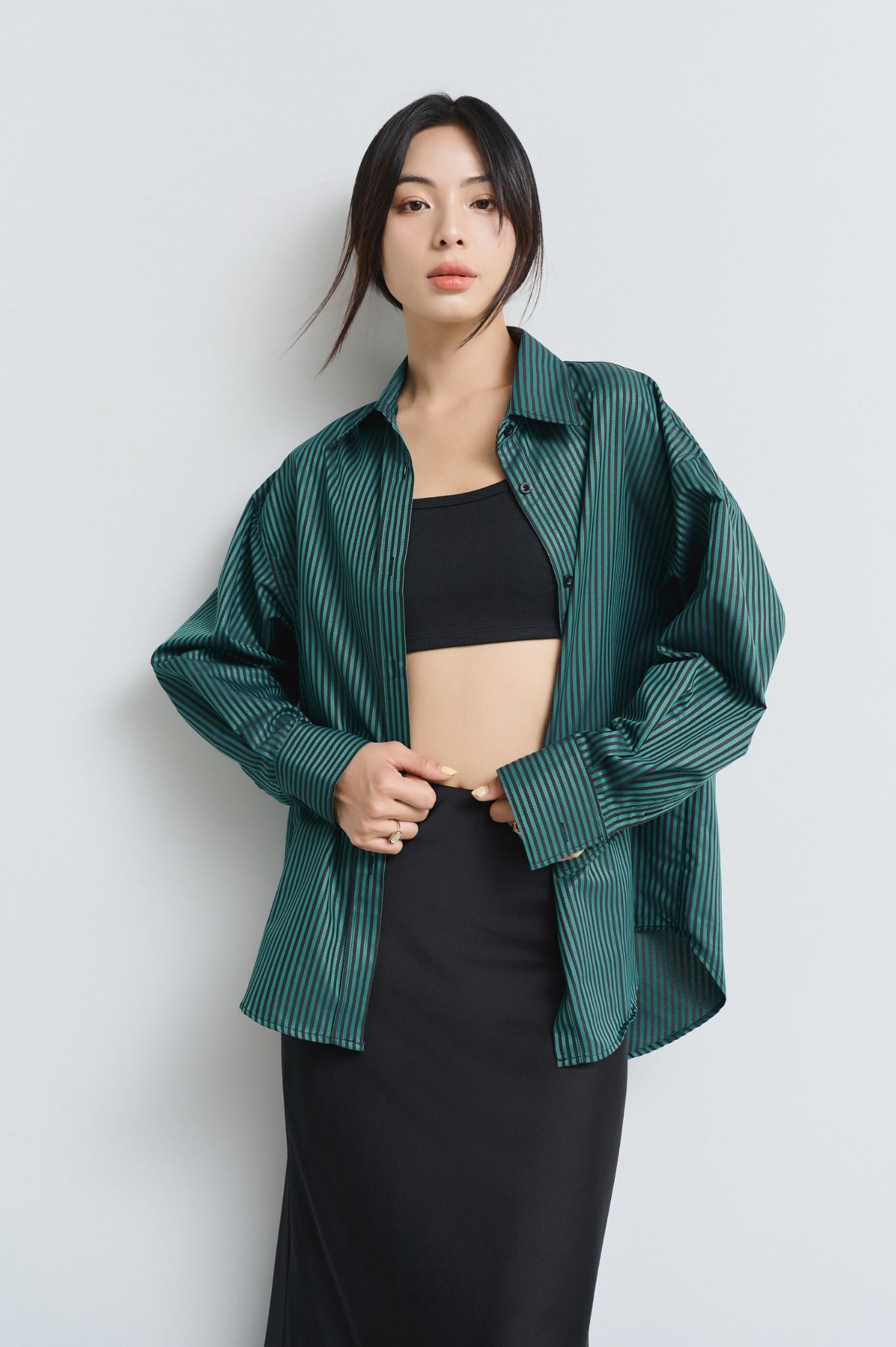 Áo Sơ Mi Sọc Oversize FAS316
