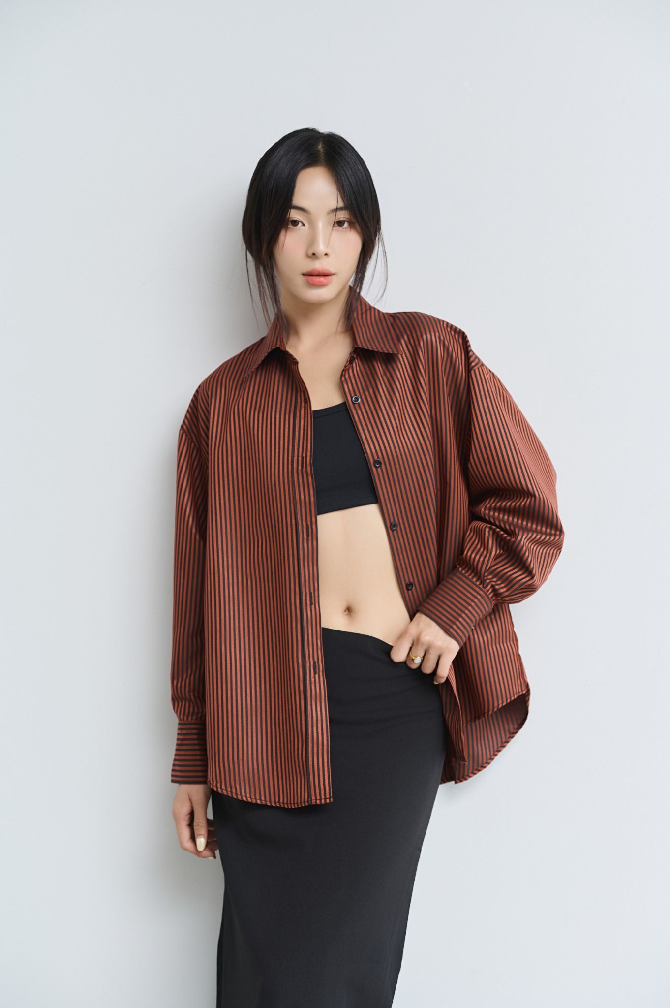 Áo Sơ Mi Sọc Oversize FAS316