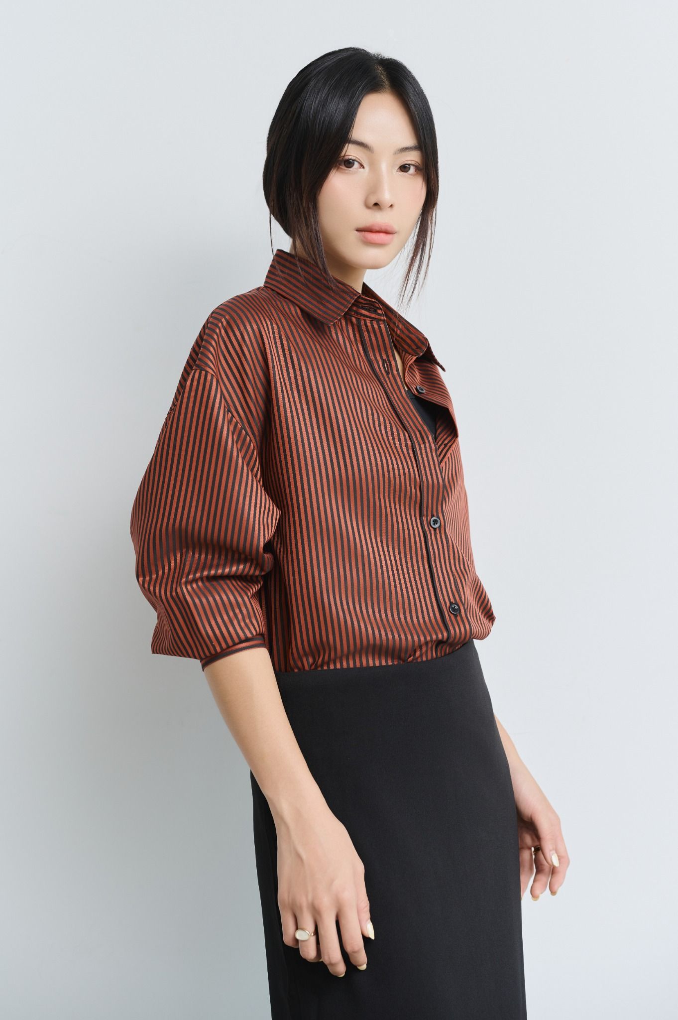 Áo Sơ Mi Sọc Oversize FAS316