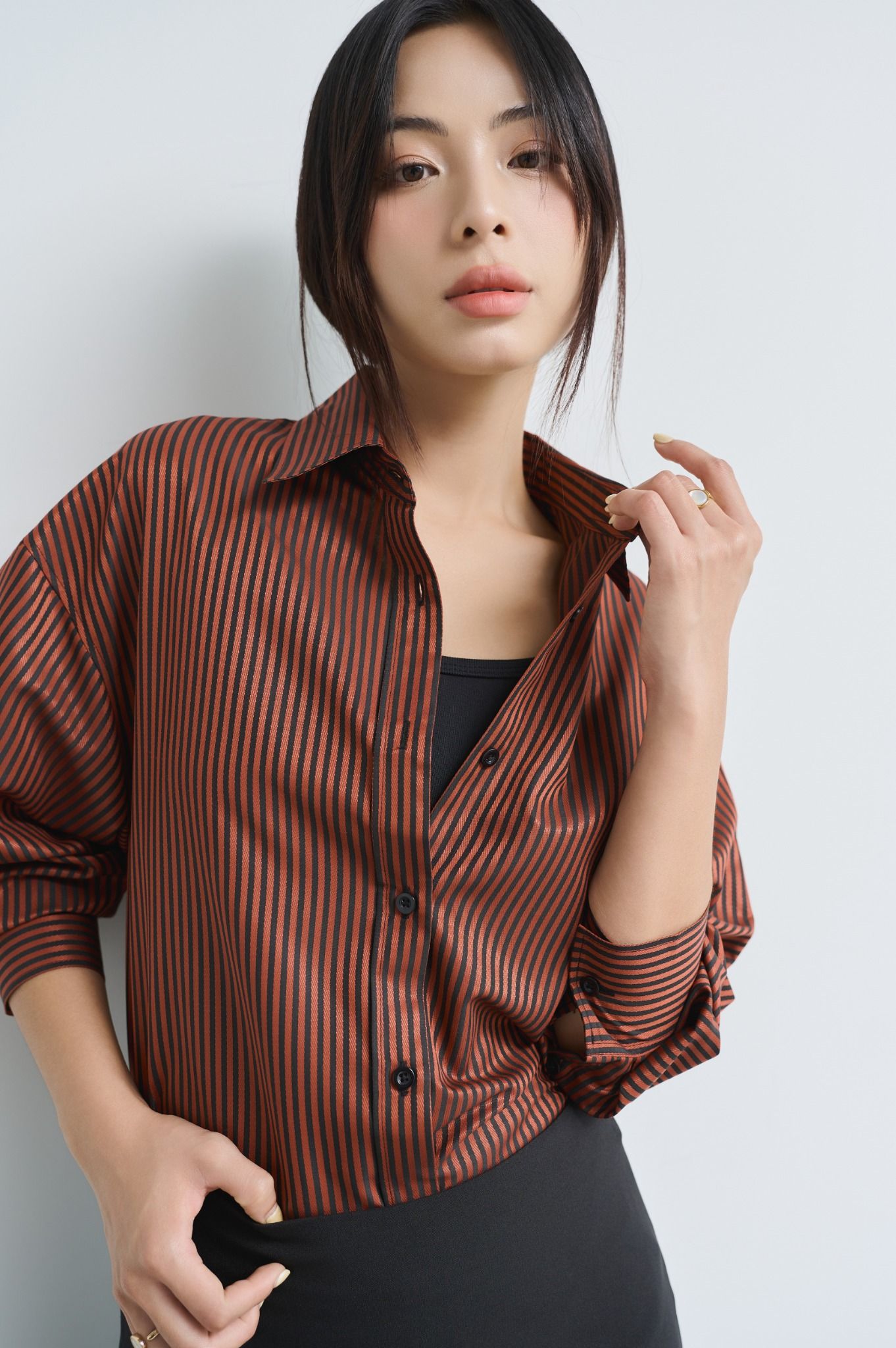 Áo Sơ Mi Sọc Oversize FAS316