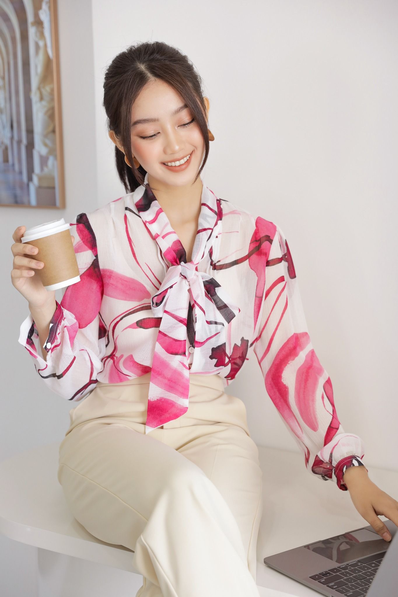 Áo Kiểu Thắt Nơ FAK033