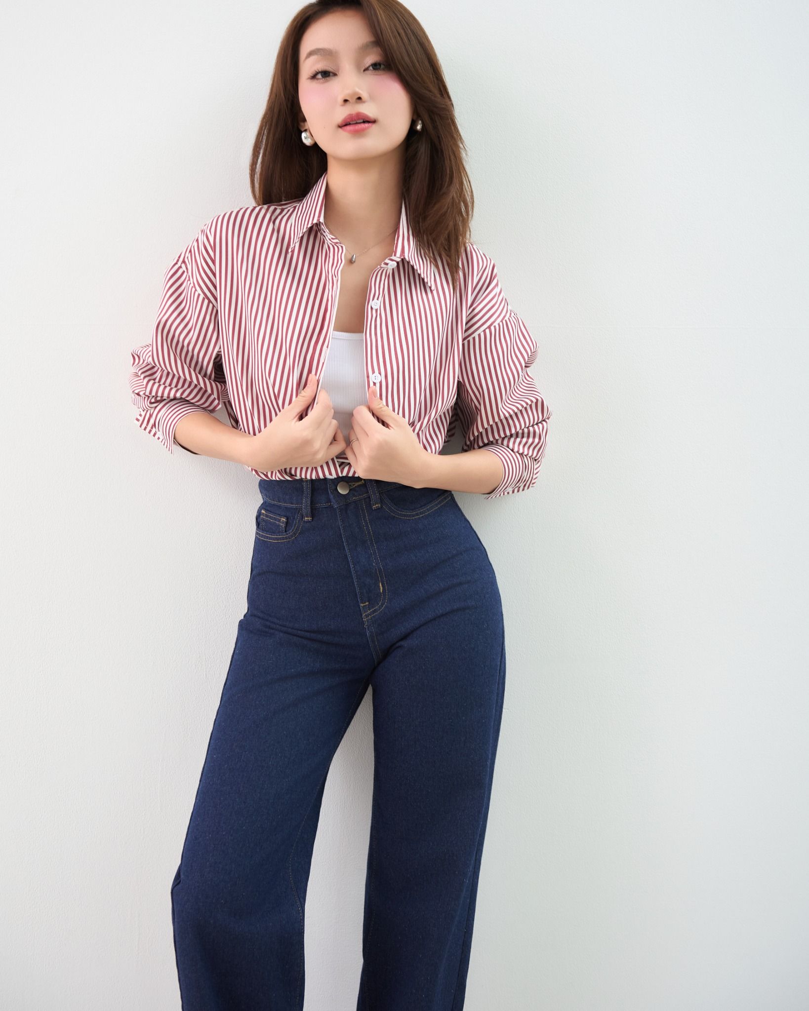 Áo Sơ Mi Sọc Oversize FAS350