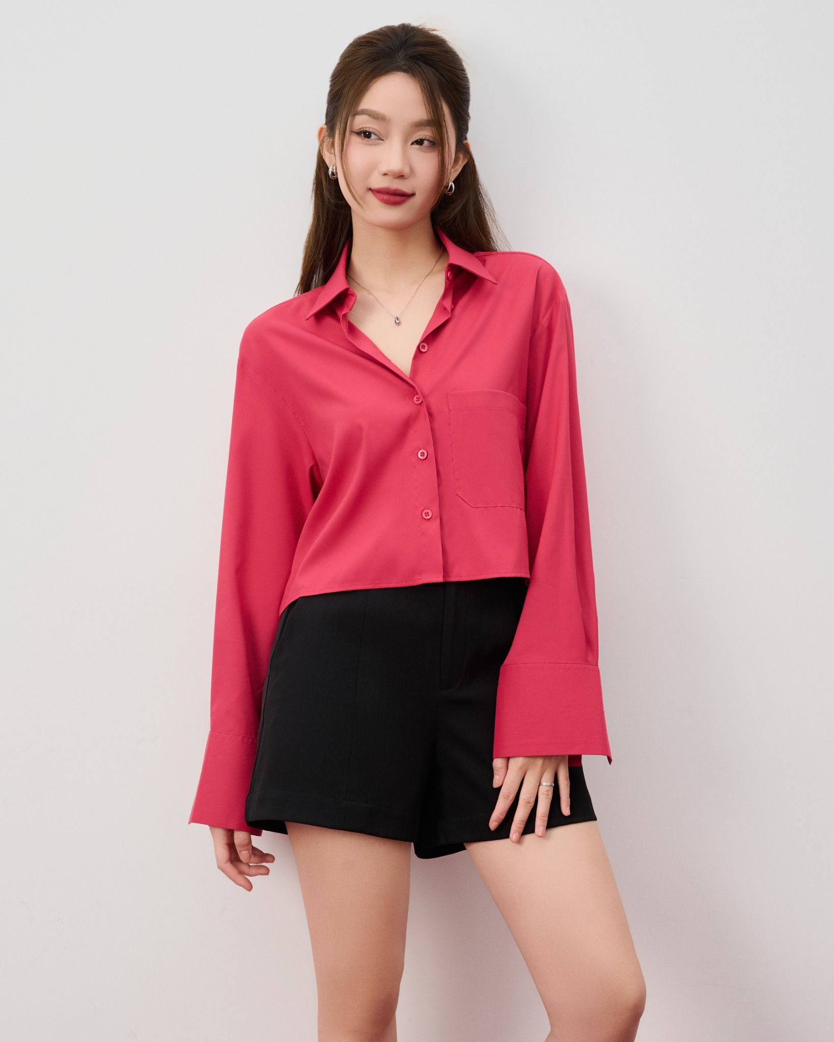 Áo Sơ Mi Croptop+Túi FAS358