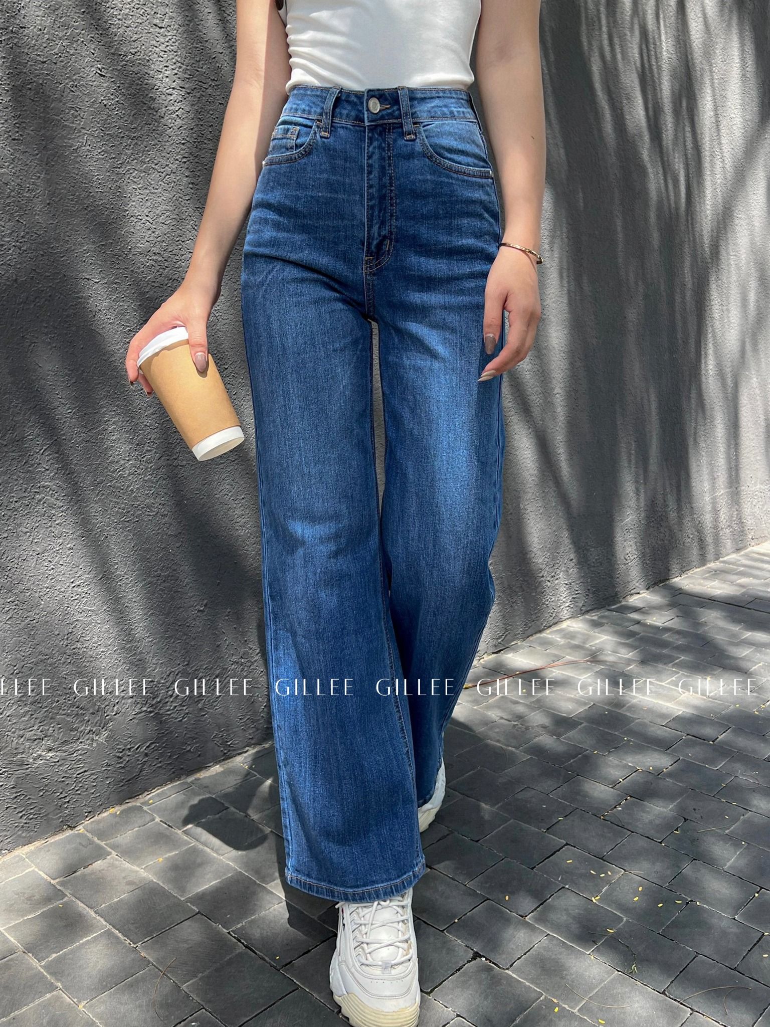 Quần Jean Ống Rộng Gấu Thường Dài YQJ019