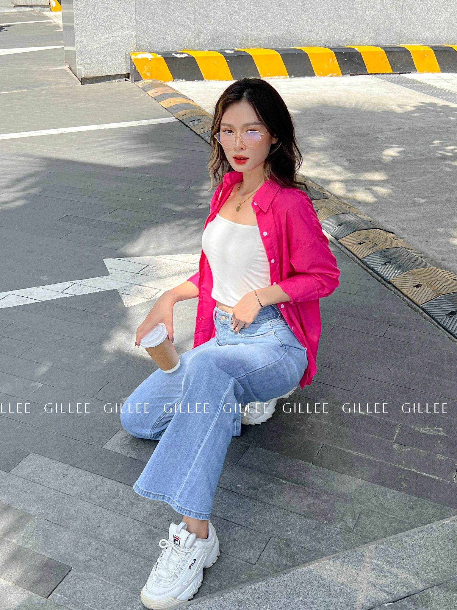 Quần Jean Ống Rộng Gấu Thường Dài YQJ019