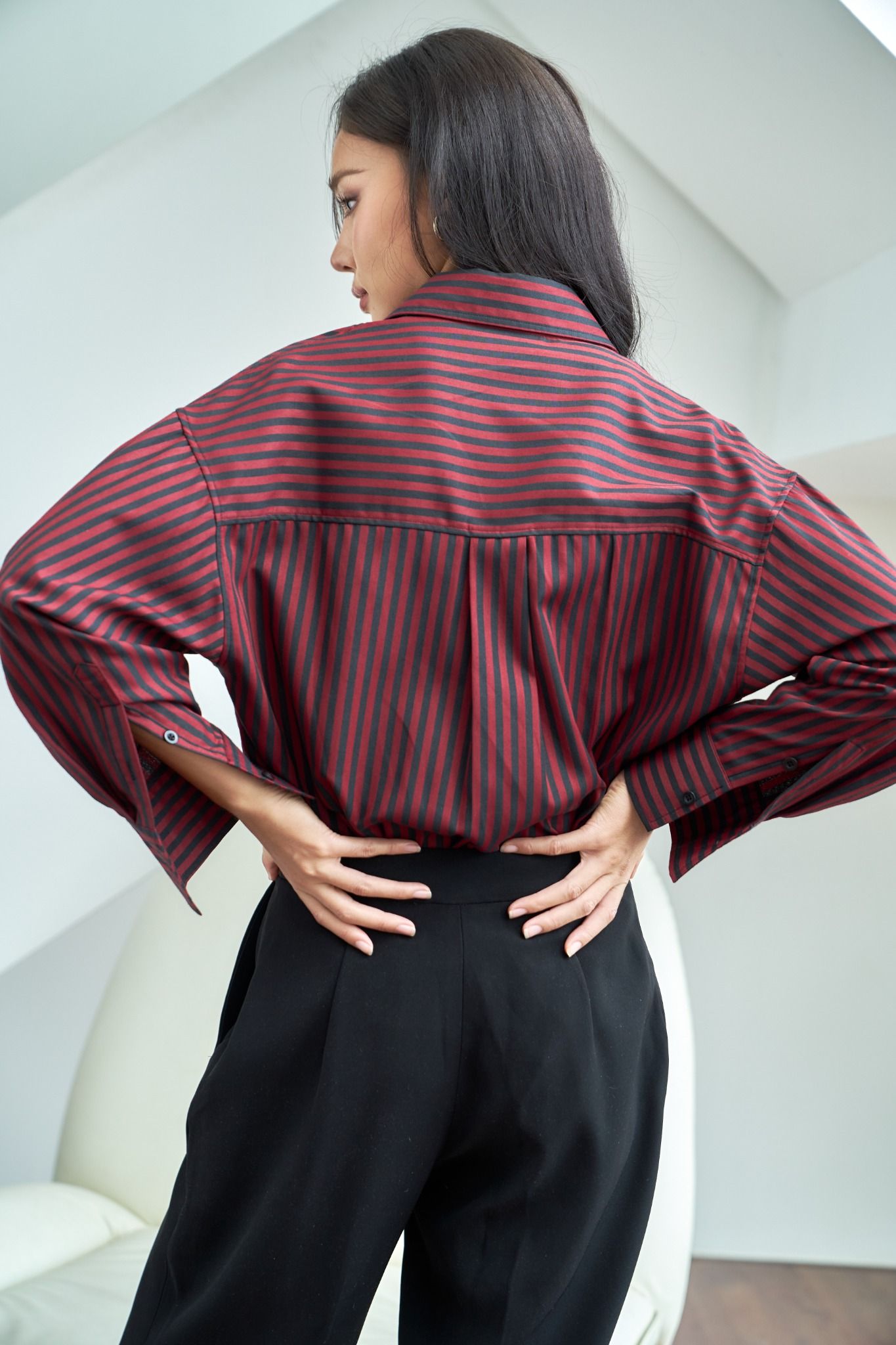 Áo Sơ Mi Sọc Oversize FAS316