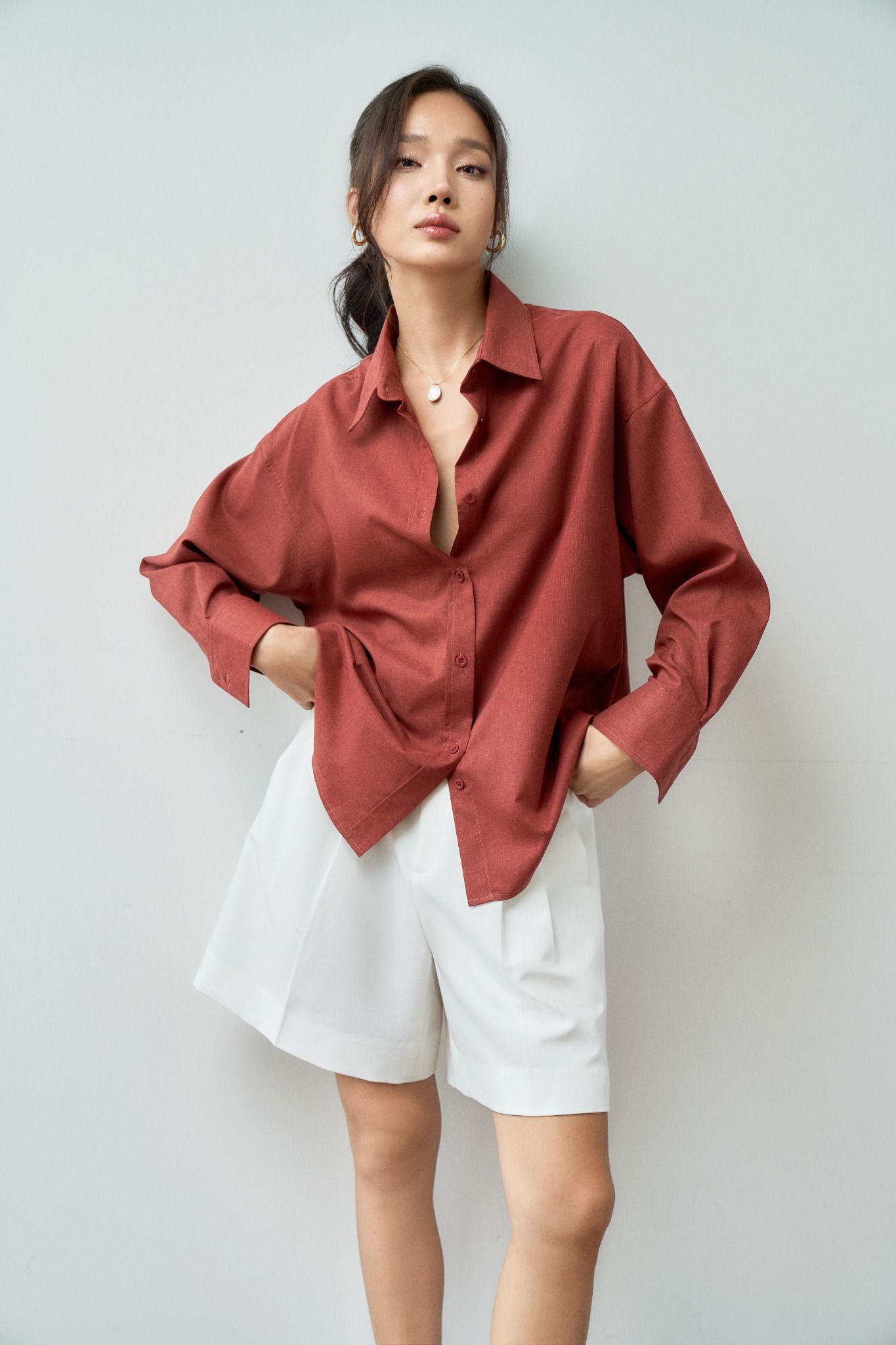 Áo Sơ Mi Trơn Oversize FAS333