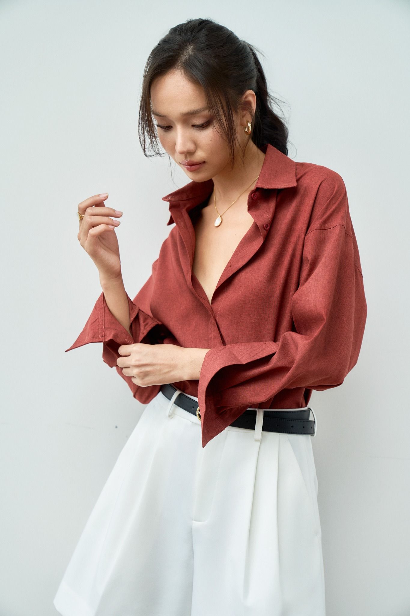 Áo Sơ Mi Trơn Oversize FAS333