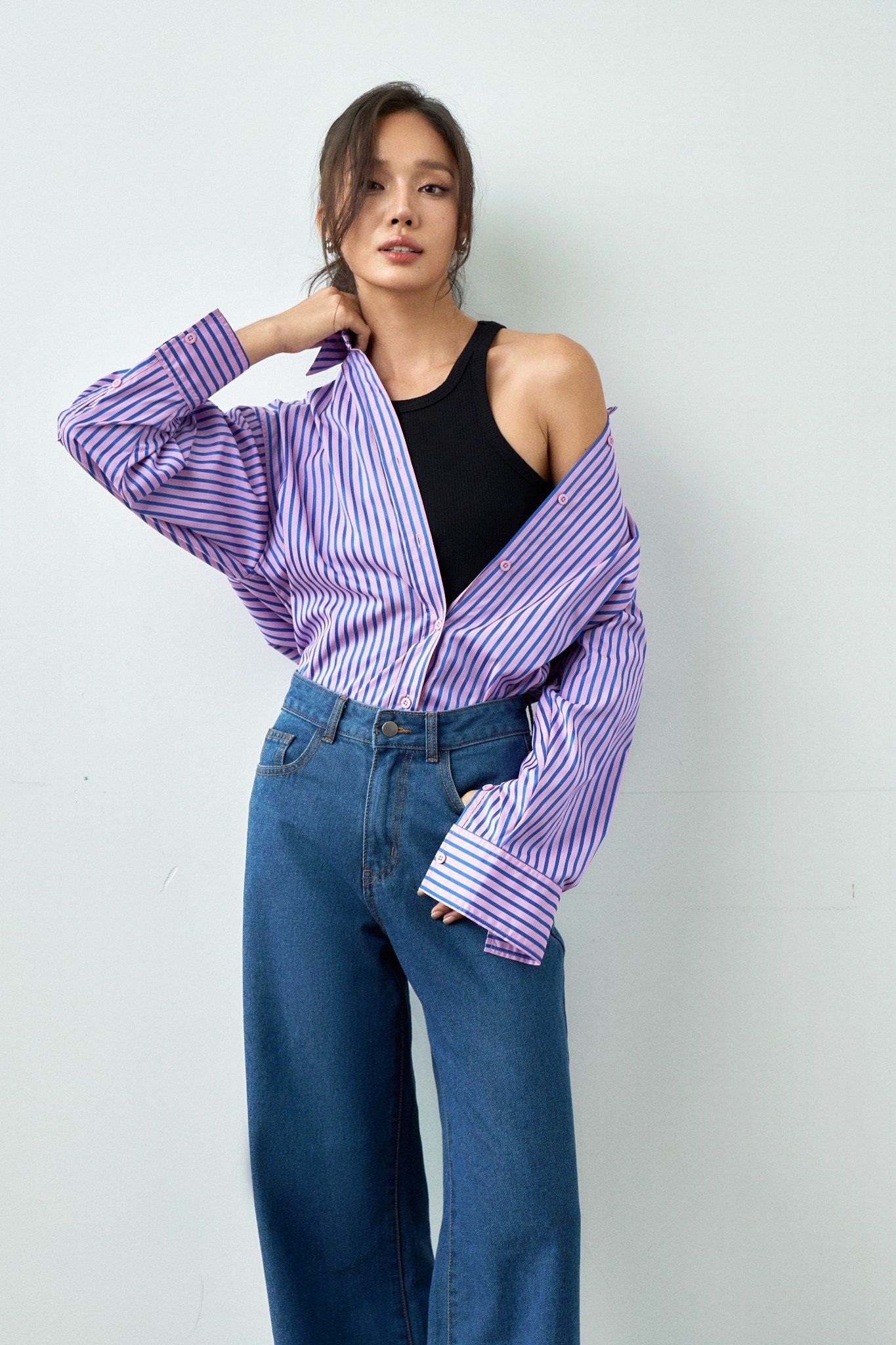 Áo Sơ Mi Sọc Oversize FAS340