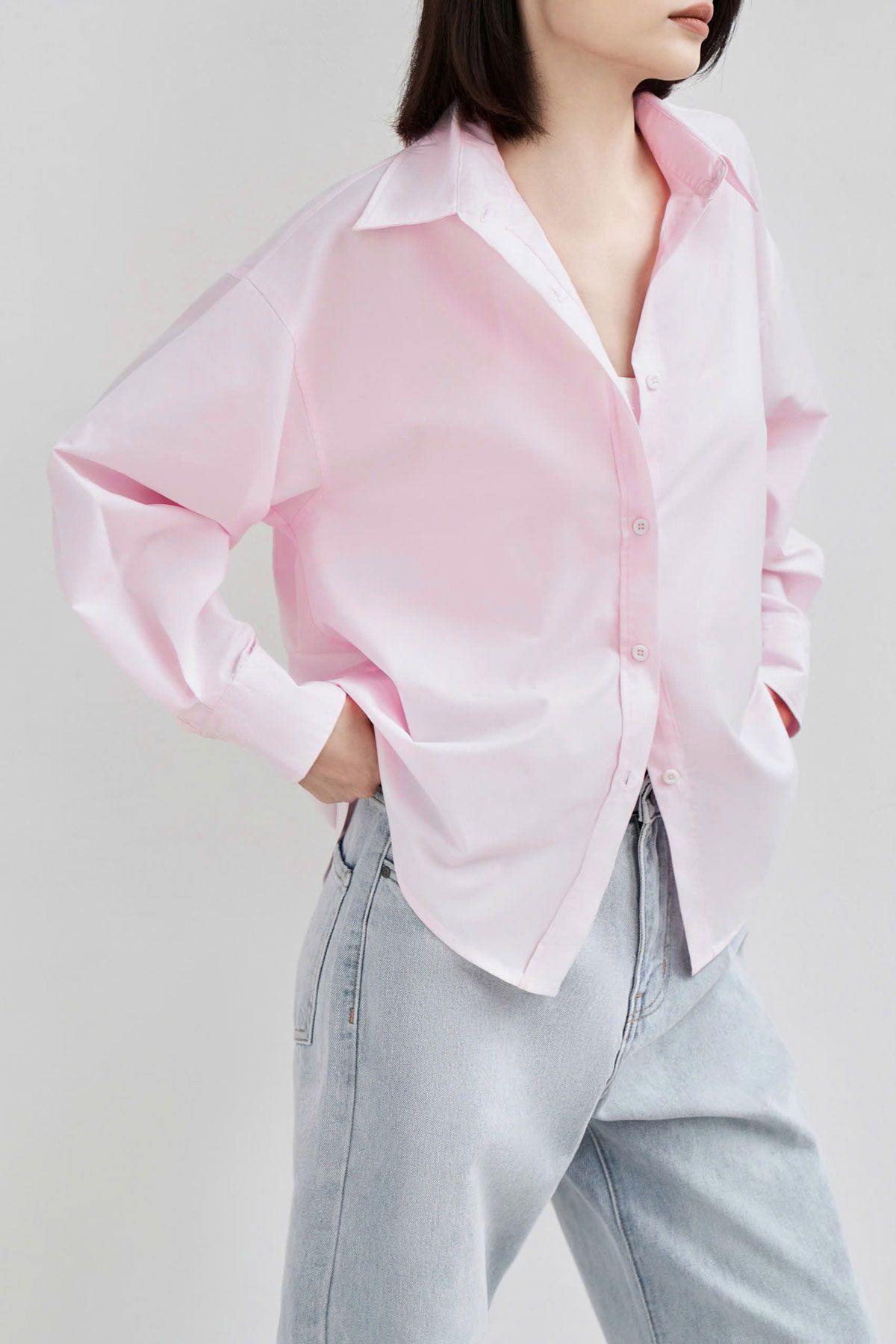 Áo Sơ Mi Trơn Oversize FAS293