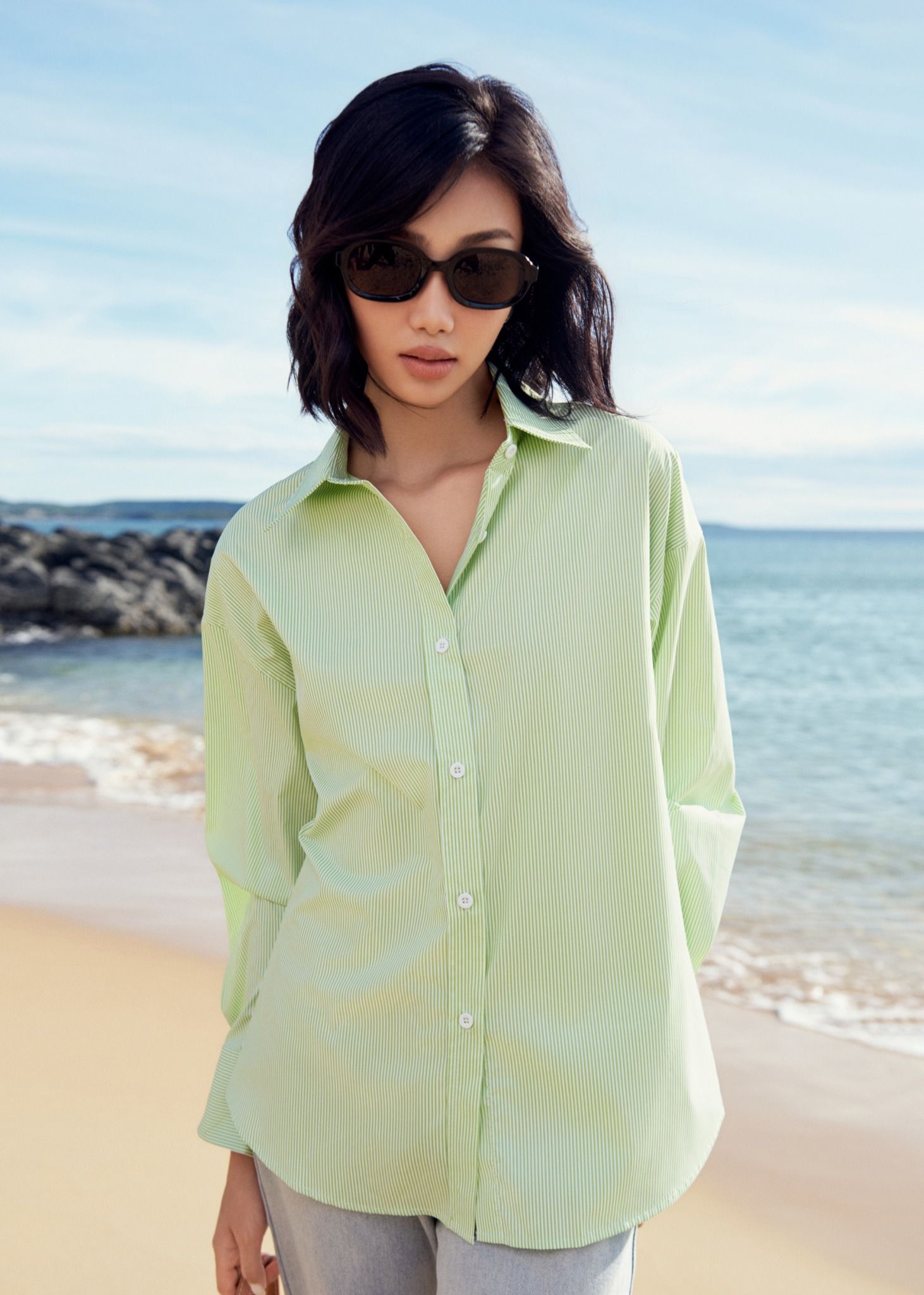 Áo Sơ Mi Sọc Oversize FAS298