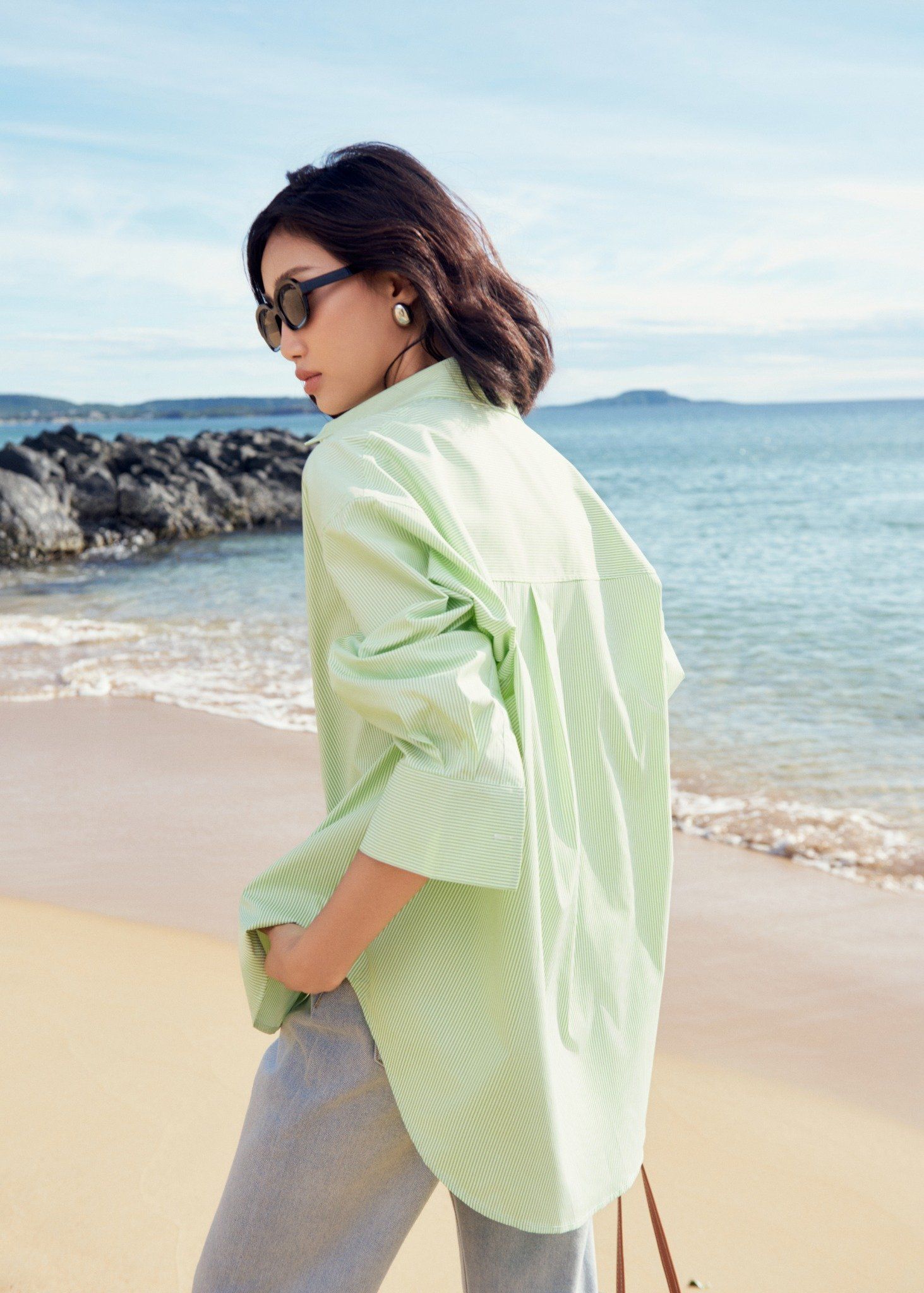 Áo Sơ Mi Sọc Oversize FAS298