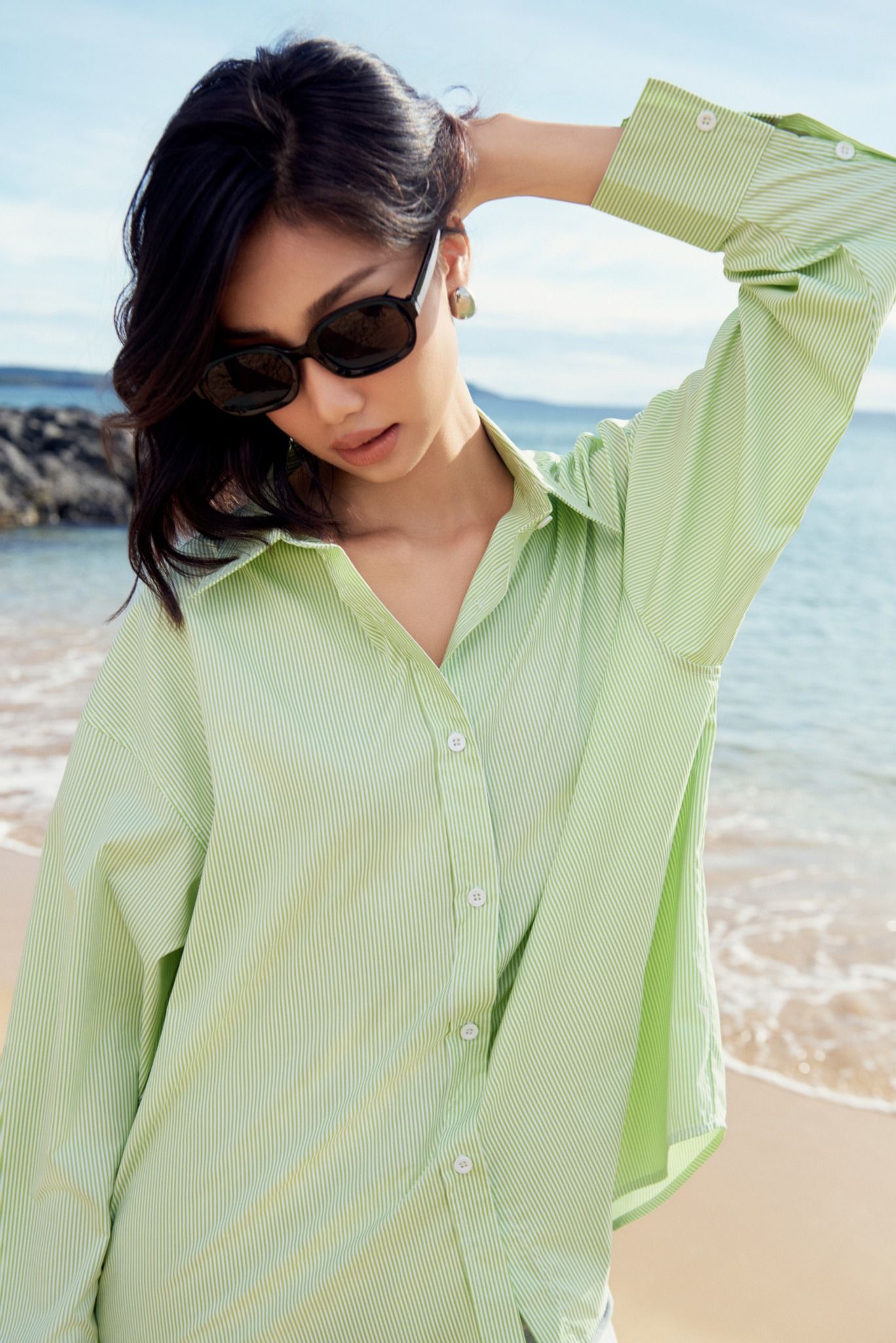 Áo Sơ Mi Sọc Oversize FAS298