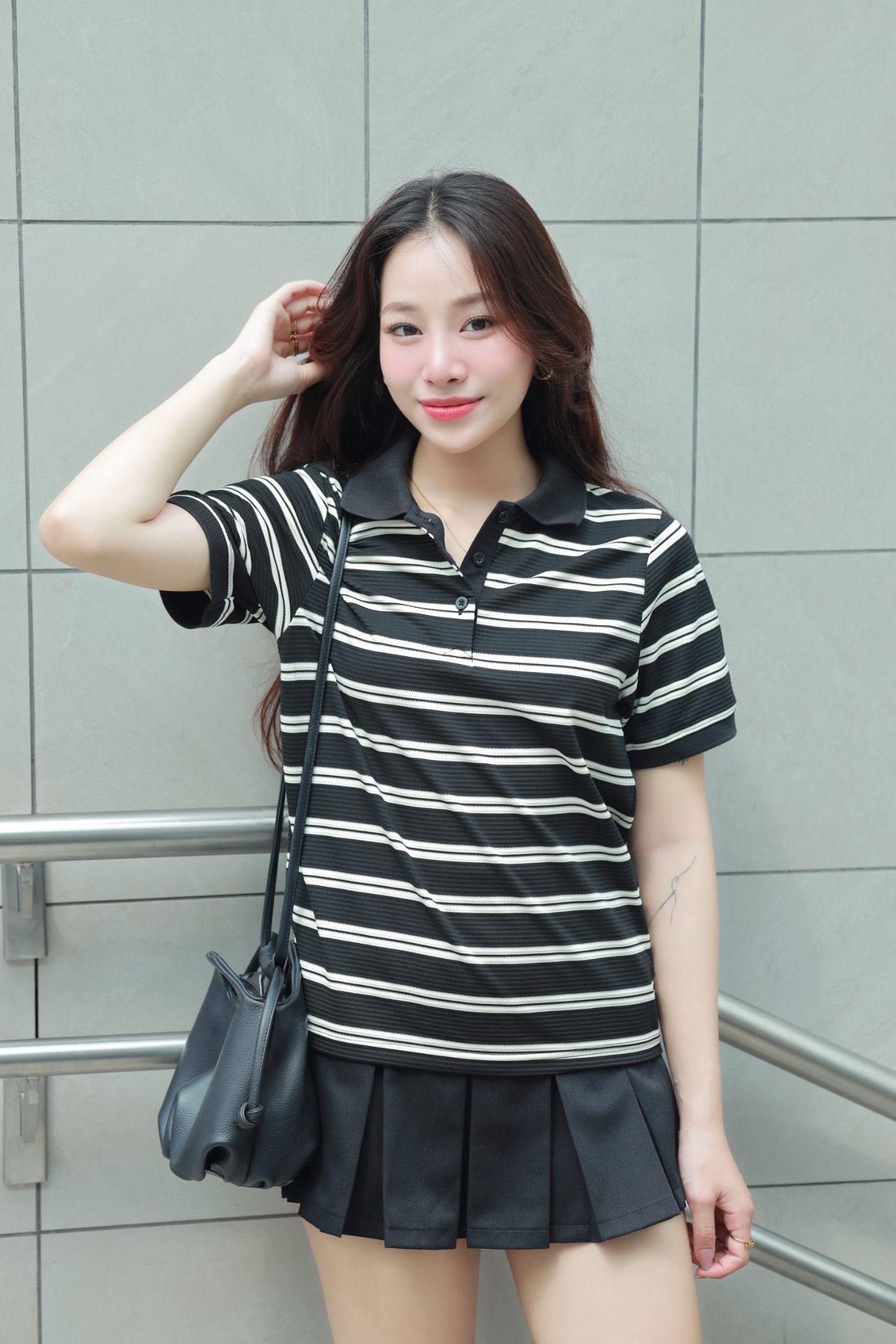 Áo Thun Polo Sọc Ngang FAP077