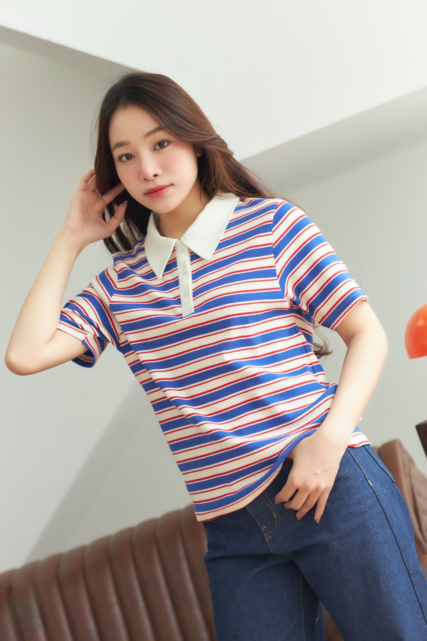 Áo Thun Polo Sọc Ngang FAP076