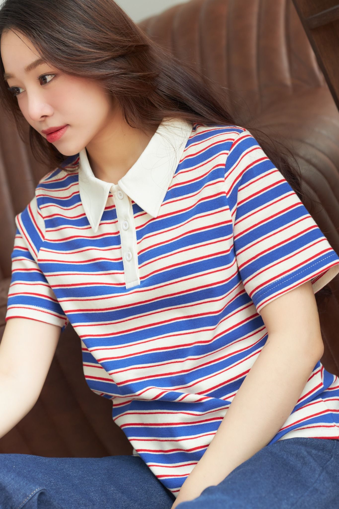 Áo Thun Polo Sọc Ngang FAP076