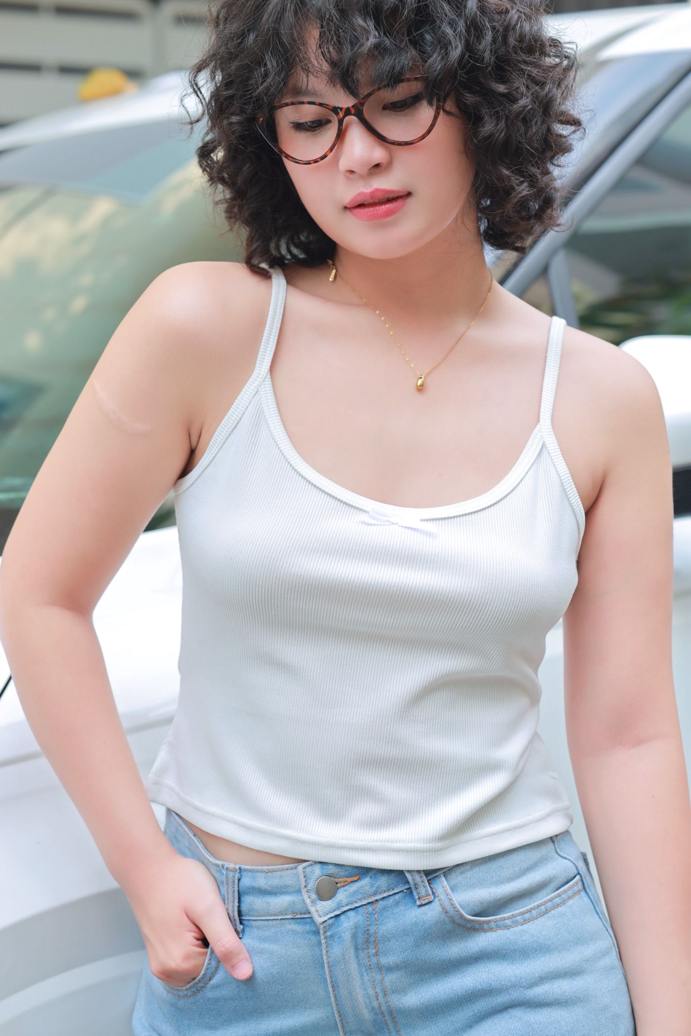 Áo 2 Dây Nơ Trơn FAD075