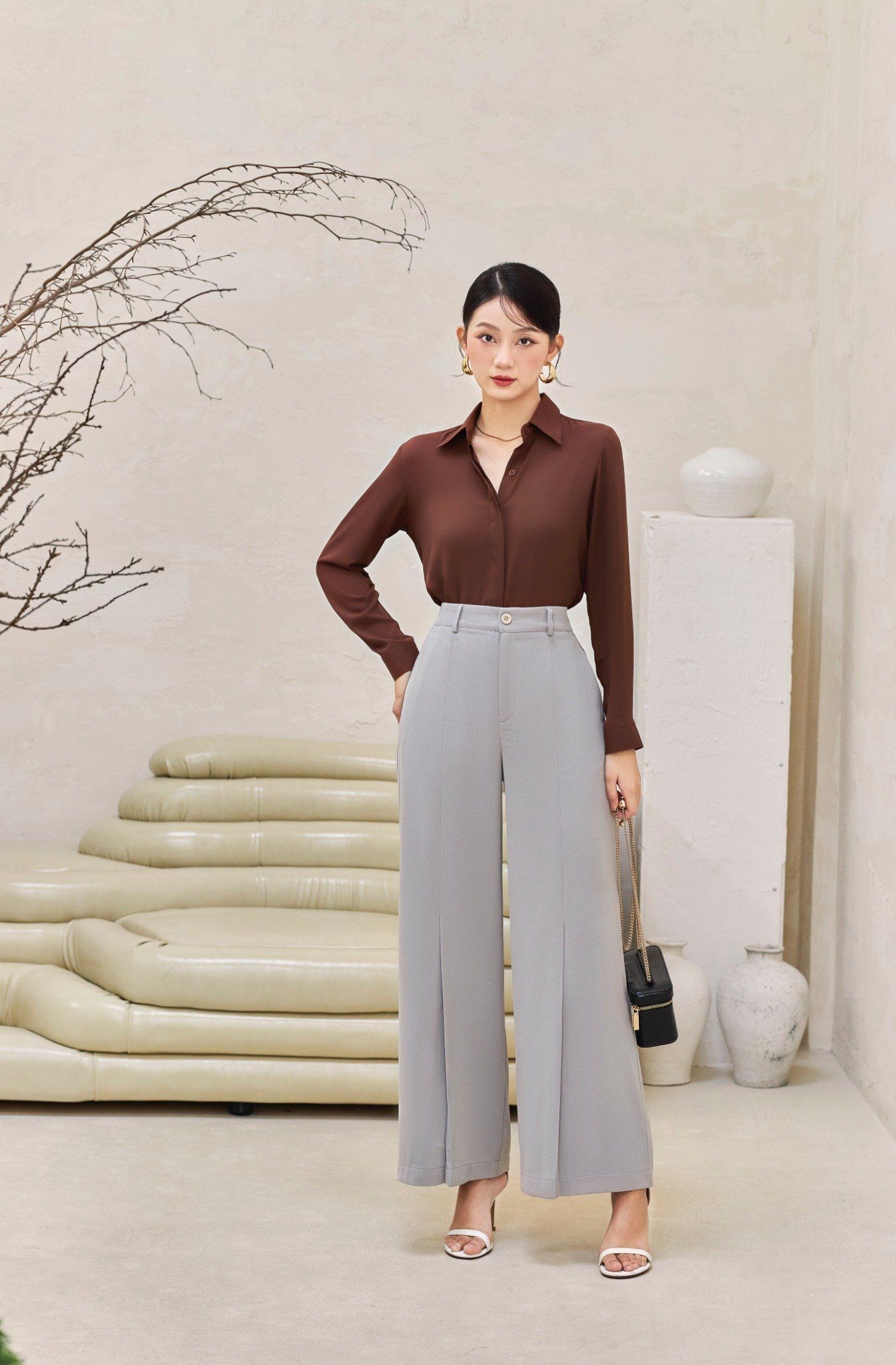Quần Ống Rộng Thắt Lưng FQR035