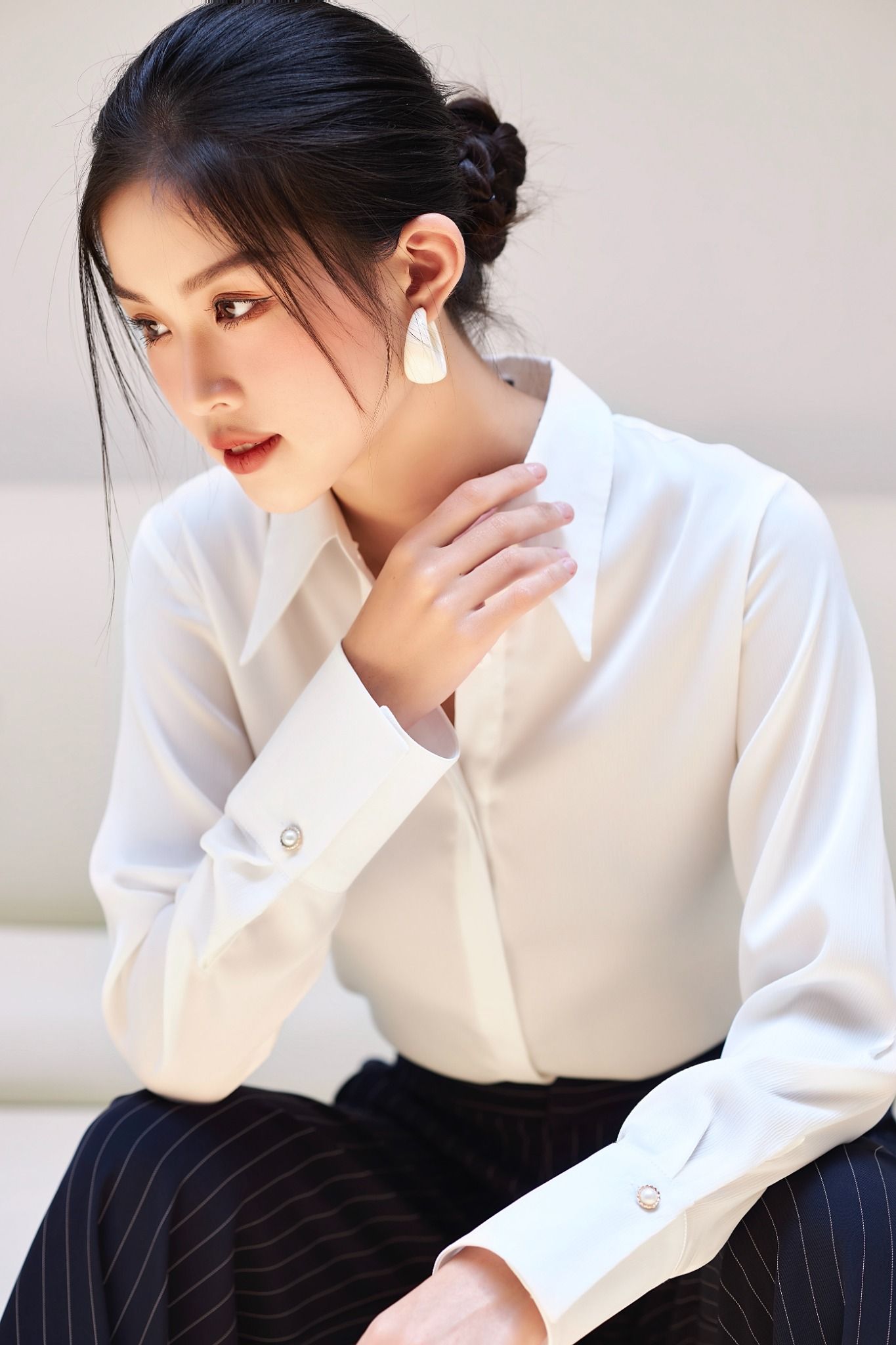 Áo Sơ Mi Cúc Ngọc Trai FAS253