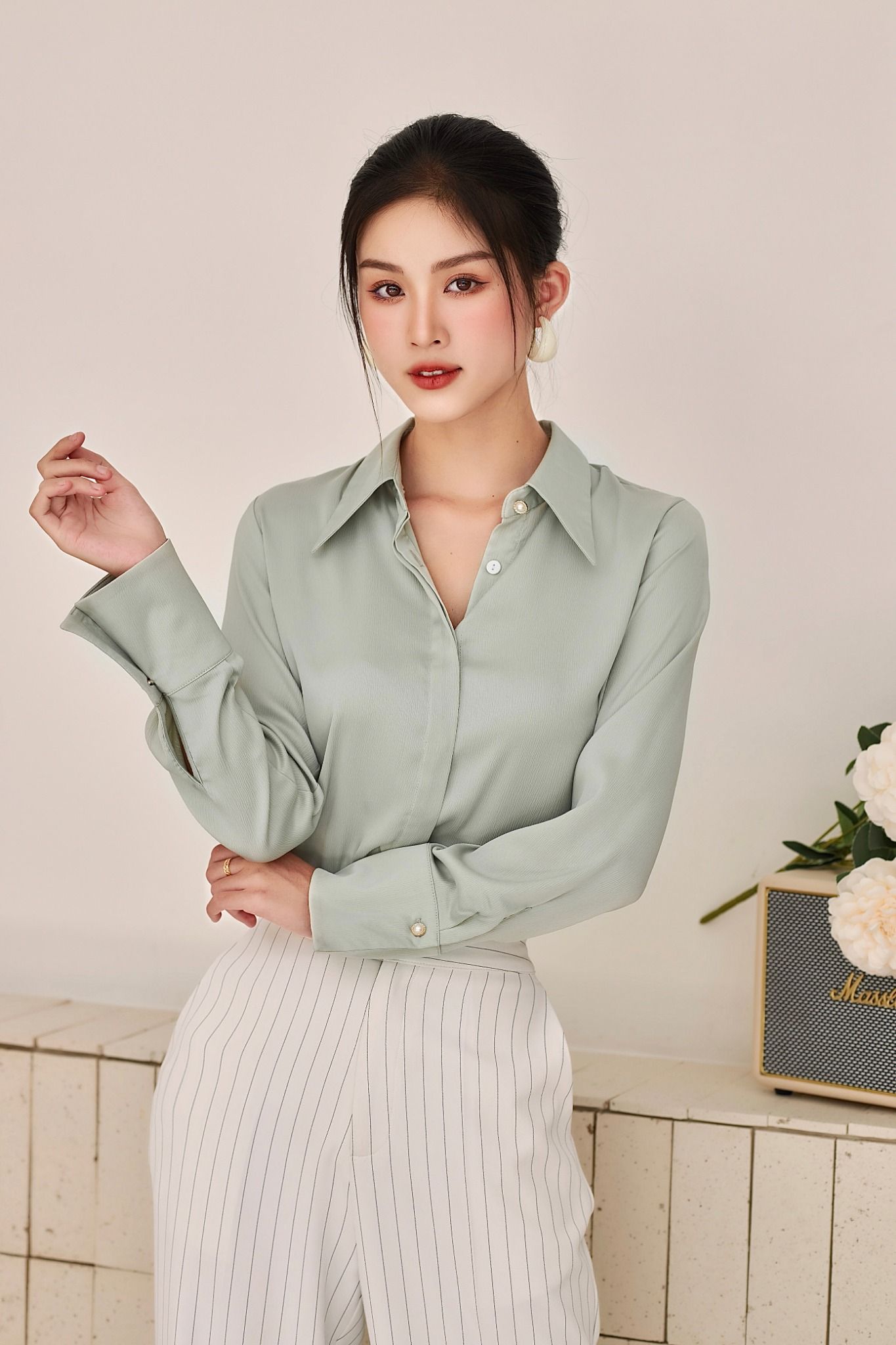 Áo Sơ Mi Cúc Ngọc Trai FAS253