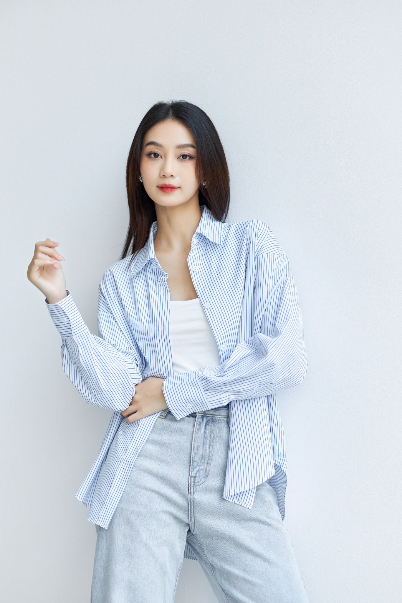 Áo Sơ Mi Sọc Oversize FAS325