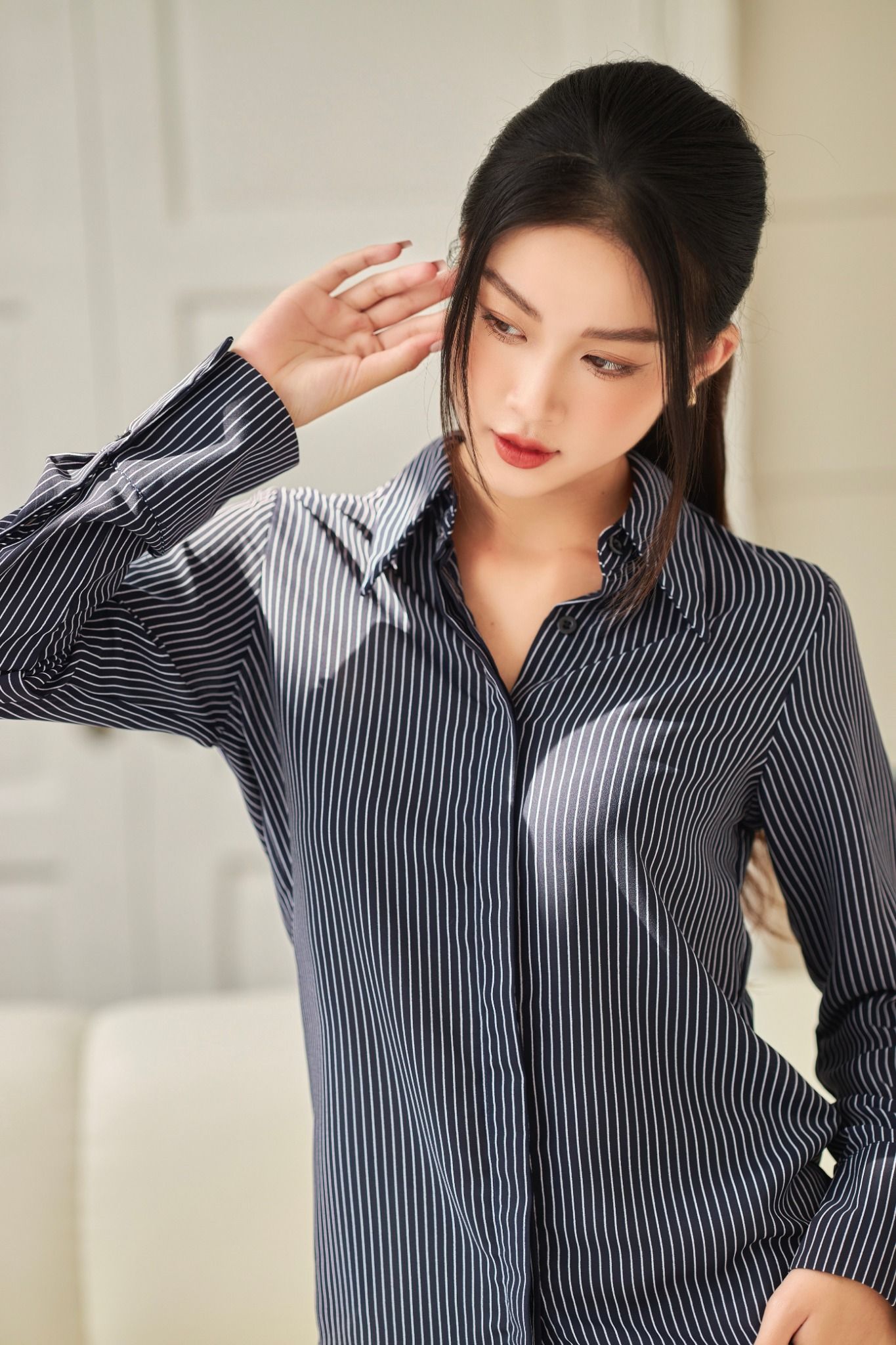 Áo Sơ Mi Kiểu Sọc Nhỏ FAS261