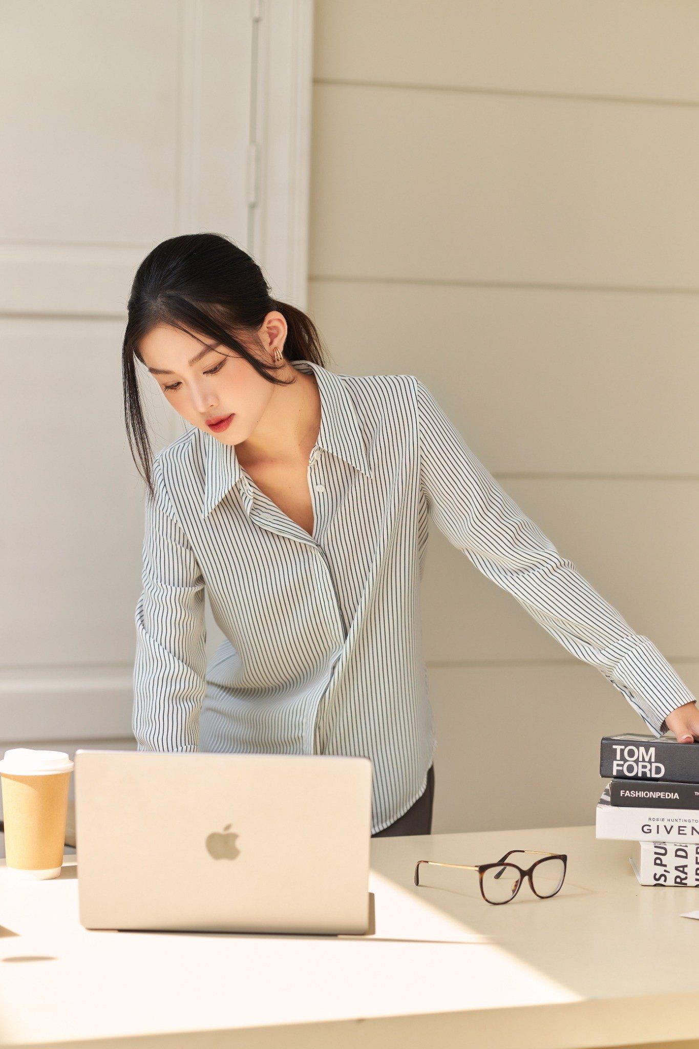 Áo Sơ Mi Kiểu Sọc Nhỏ FAS261