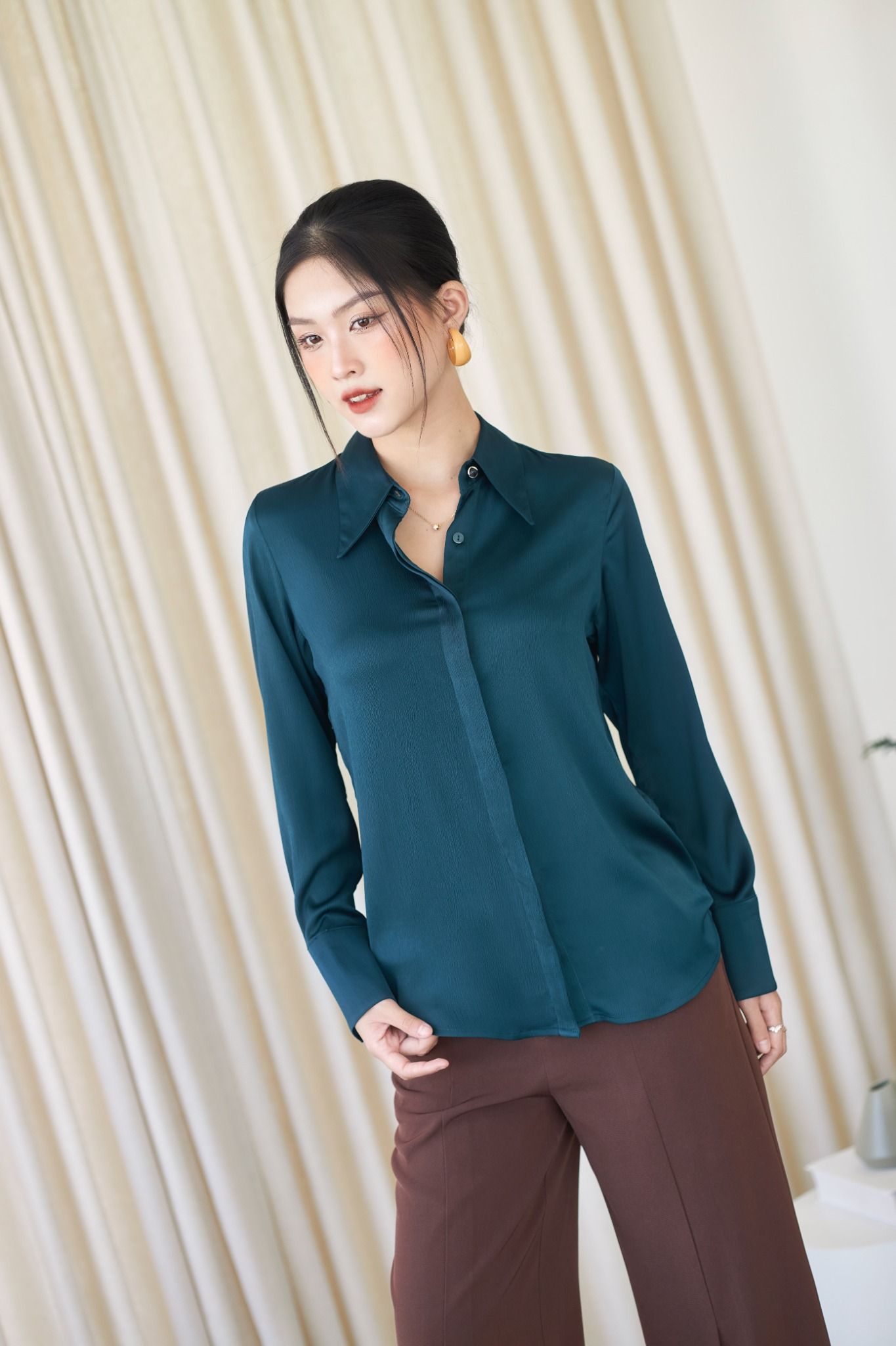 Áo Sơ Mi Cúc Ngọc Trai FAS253