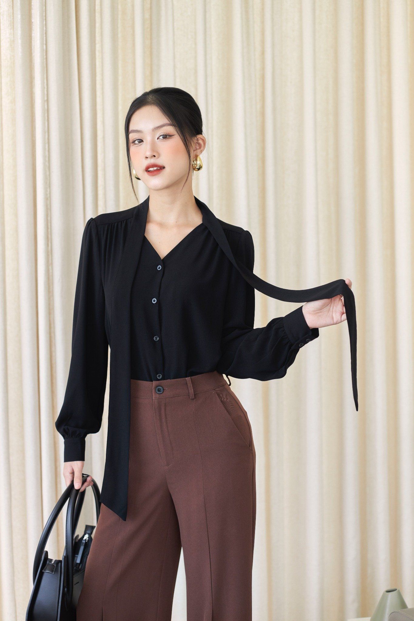 Áo Nơ Lụa Trơn FAK056