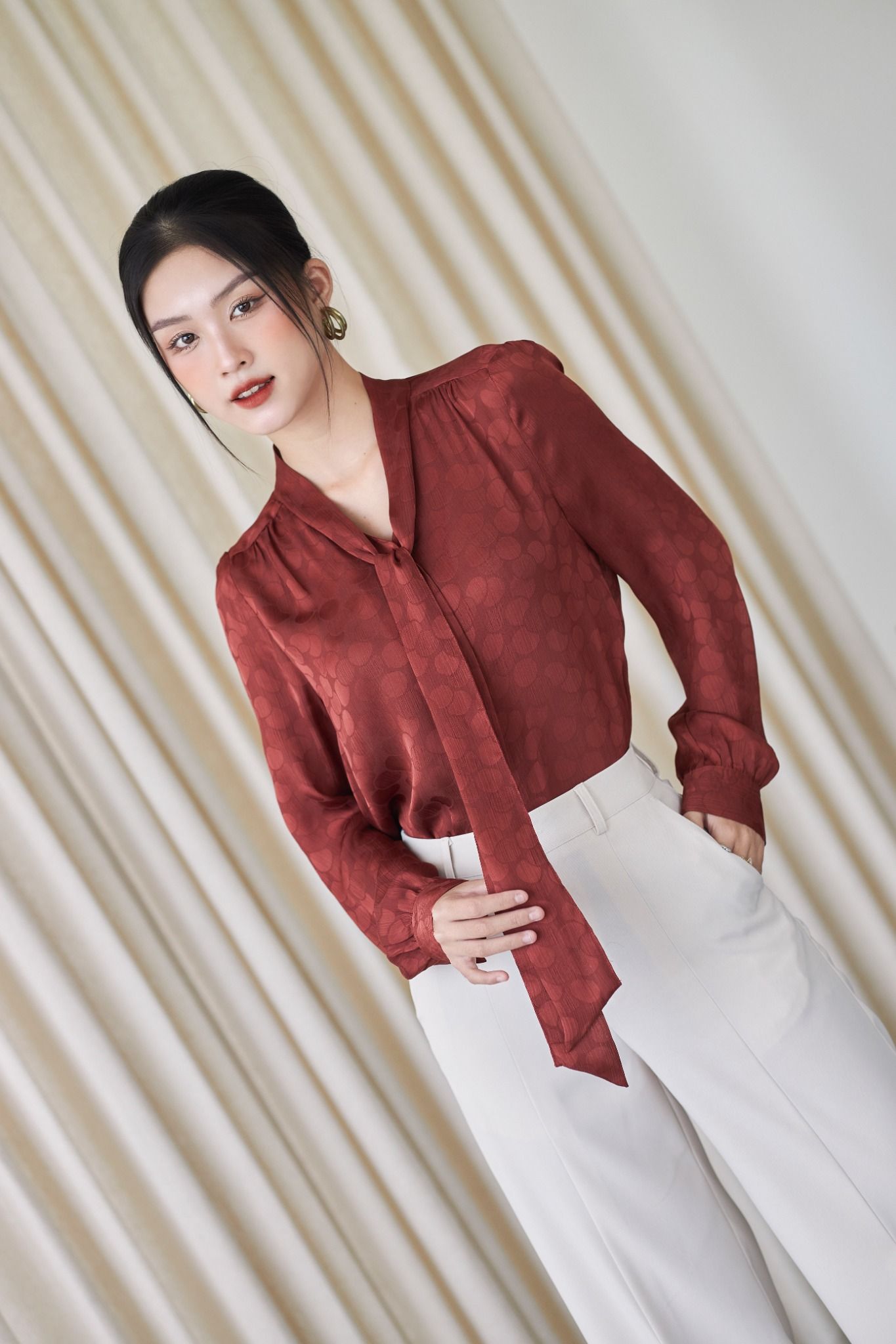 Áo Nơ Chấm Tròn FAK060